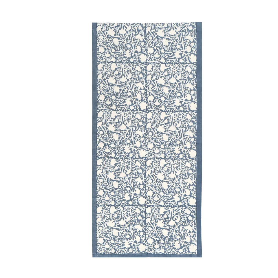 couleur-nature-meadows-runner-bleu-chemin-table-coton-16x72 image 1