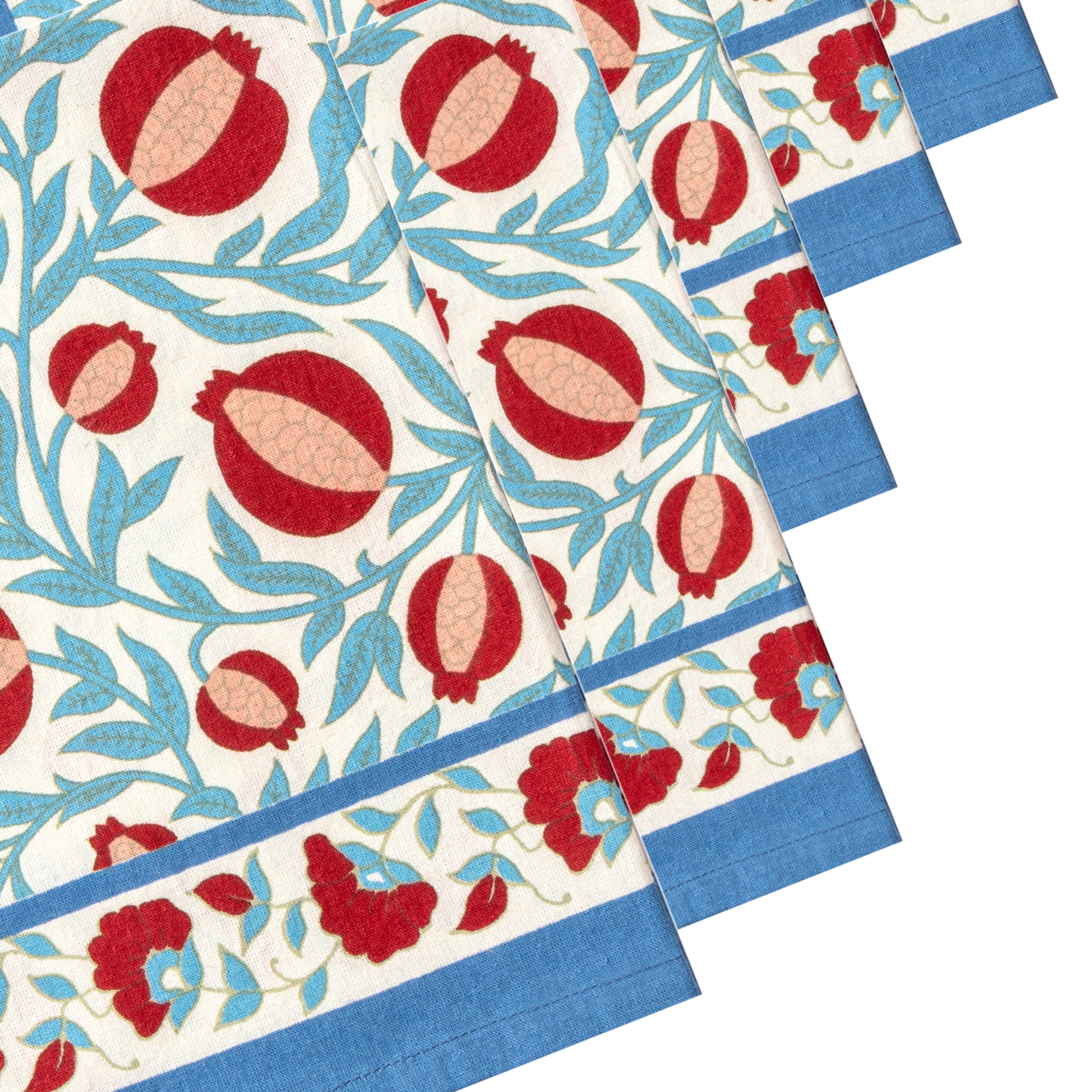 couleur-nature-grenadine-serviettes-table-bleu-rouge-lot-6 image 5