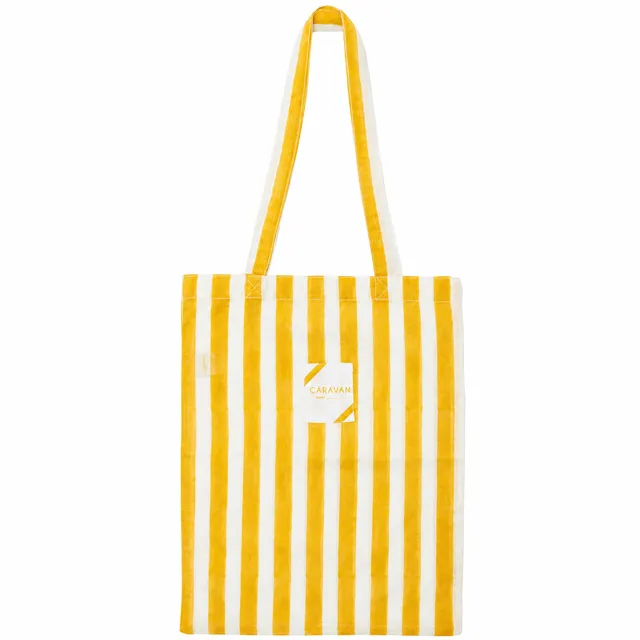 couleur-nature-cabana-stripes-tote-bag-jaune-coton-voile image 1