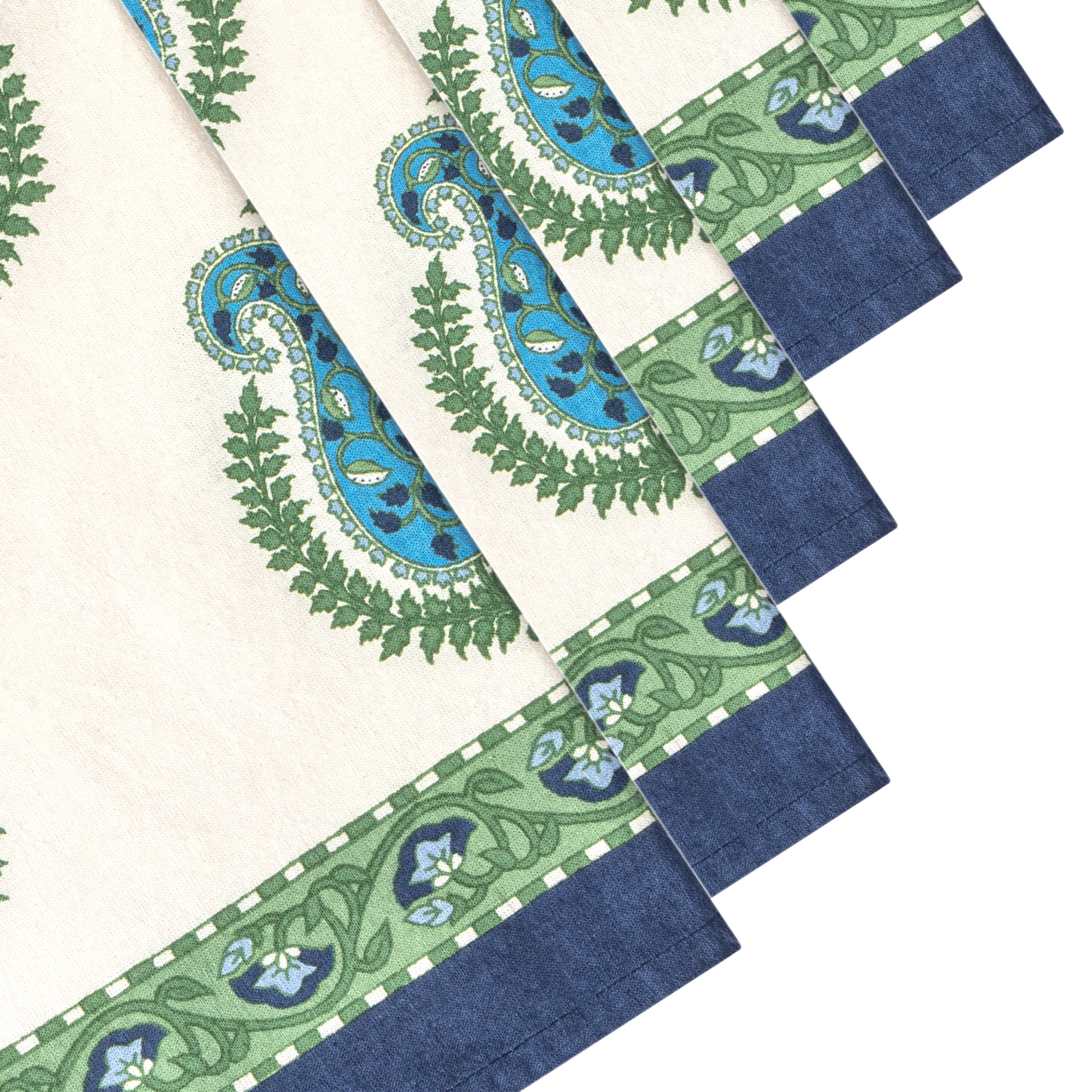 couleur-nature-cassis-serviette-table-bleu-vert-lot-6 image 4