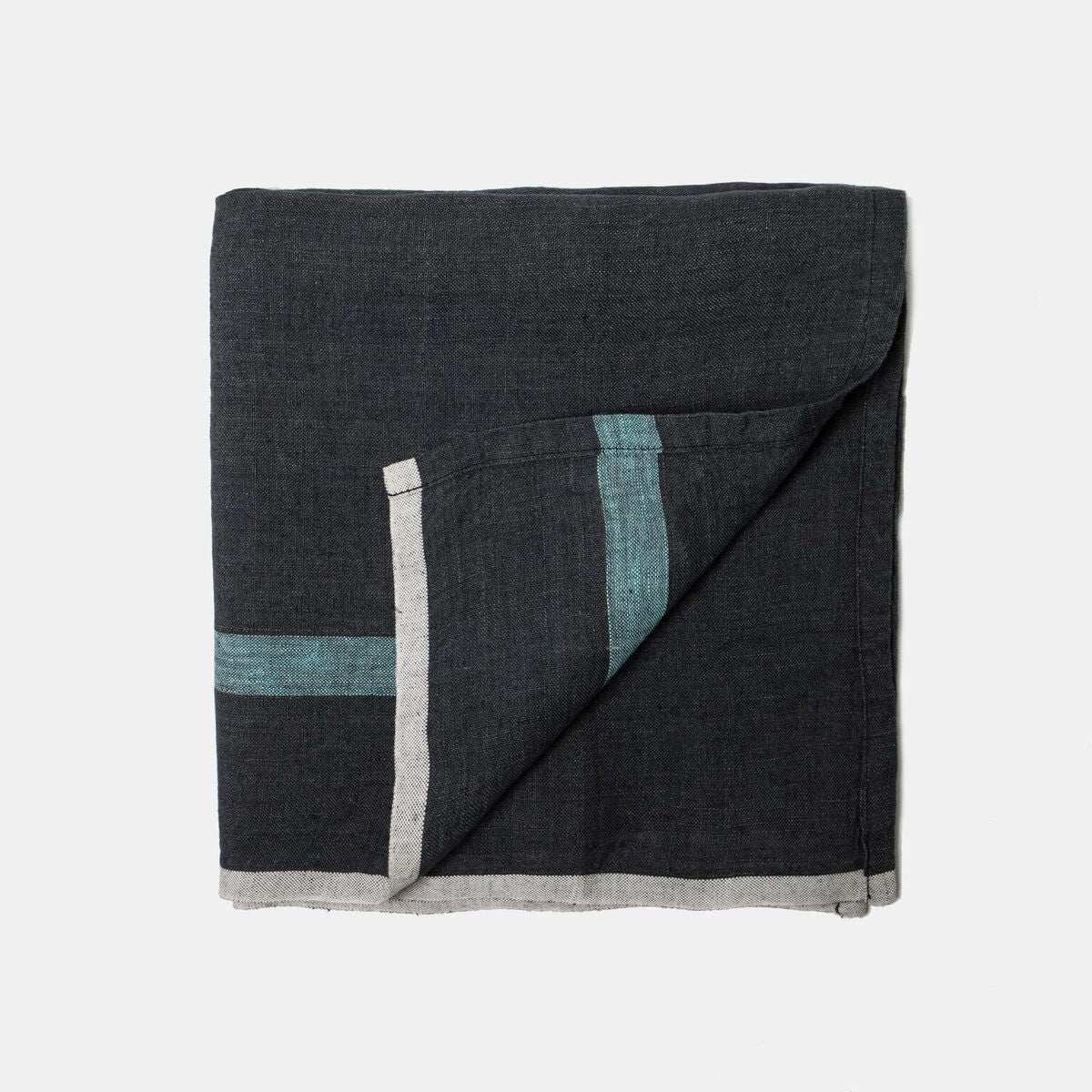 couleur-nature-napkins-serviettes-lin-charcoal-aqua-lot-4 image 1