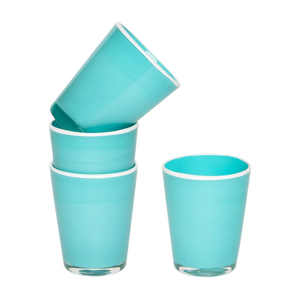 couleur-nature-summer-glass-verres-turquoise-blanc-lot-4-giv-s image 1