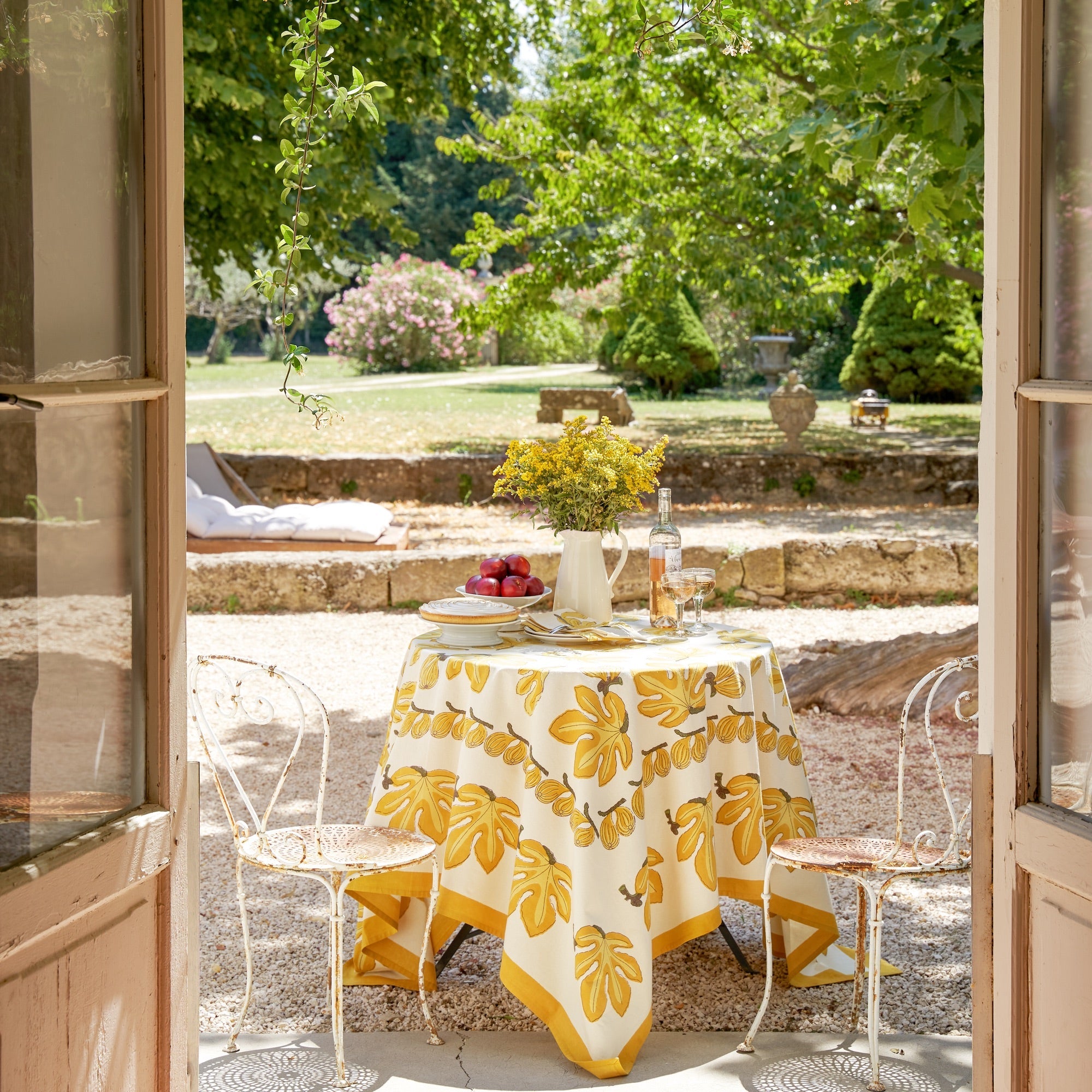 couleur-nature-fig-nappe-fran-aise-citrine-jaune-8-places image 3
