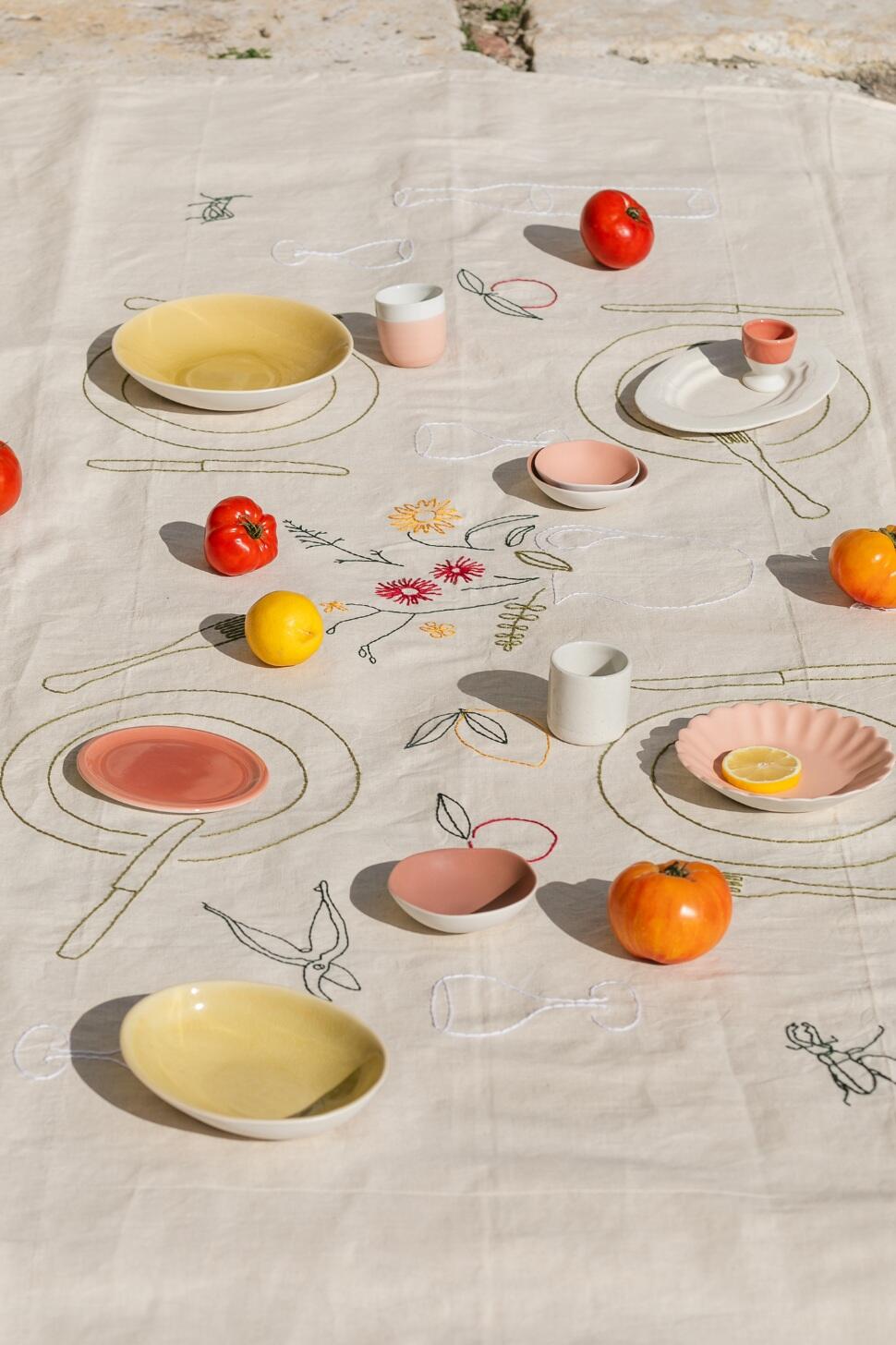 jars-tourron-set-6-assiettes-dessert-gen-t-jaune-craquel image 3