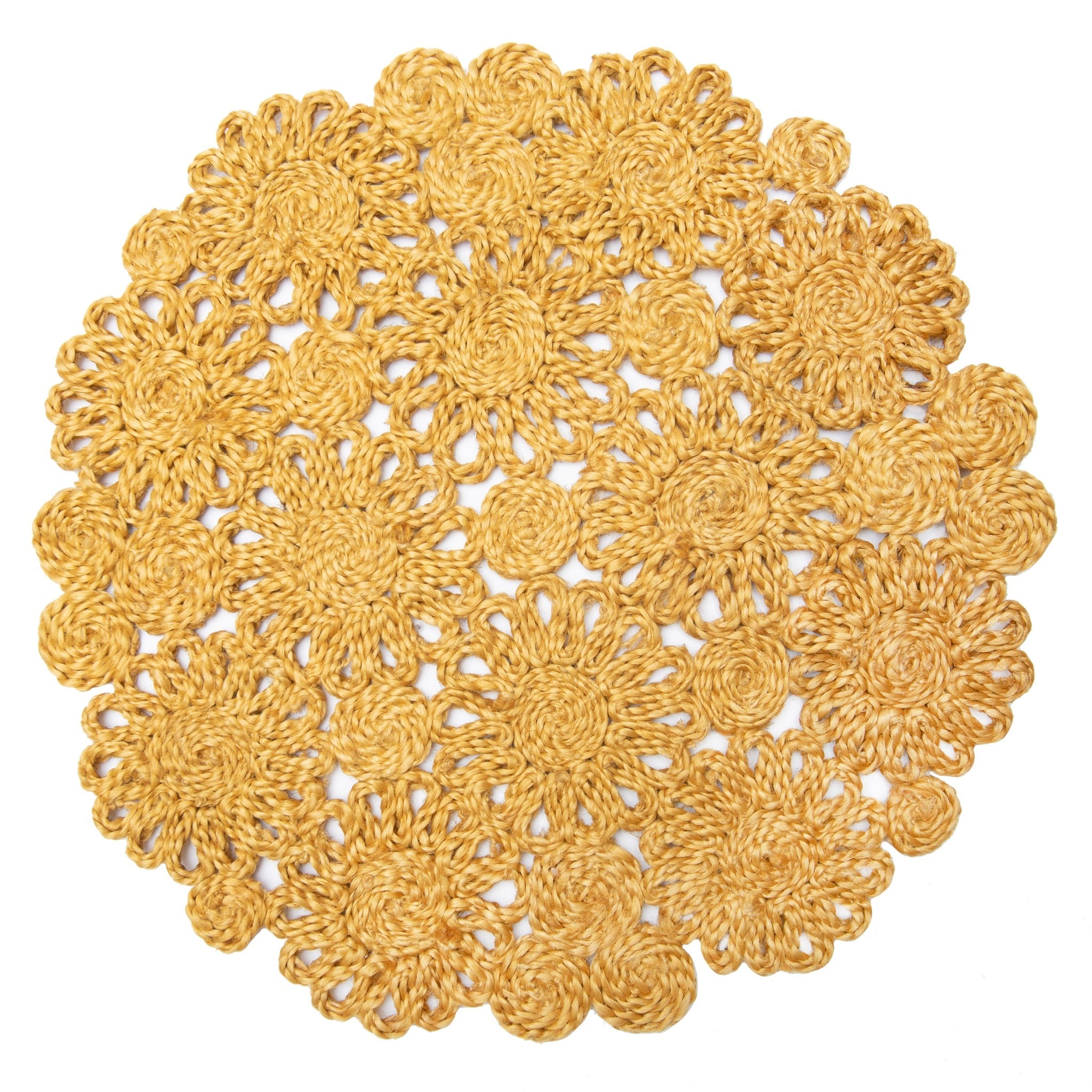 couleur-nature-daisy-set-de-table-rond-jute-moutarde-lot-4 image 1
