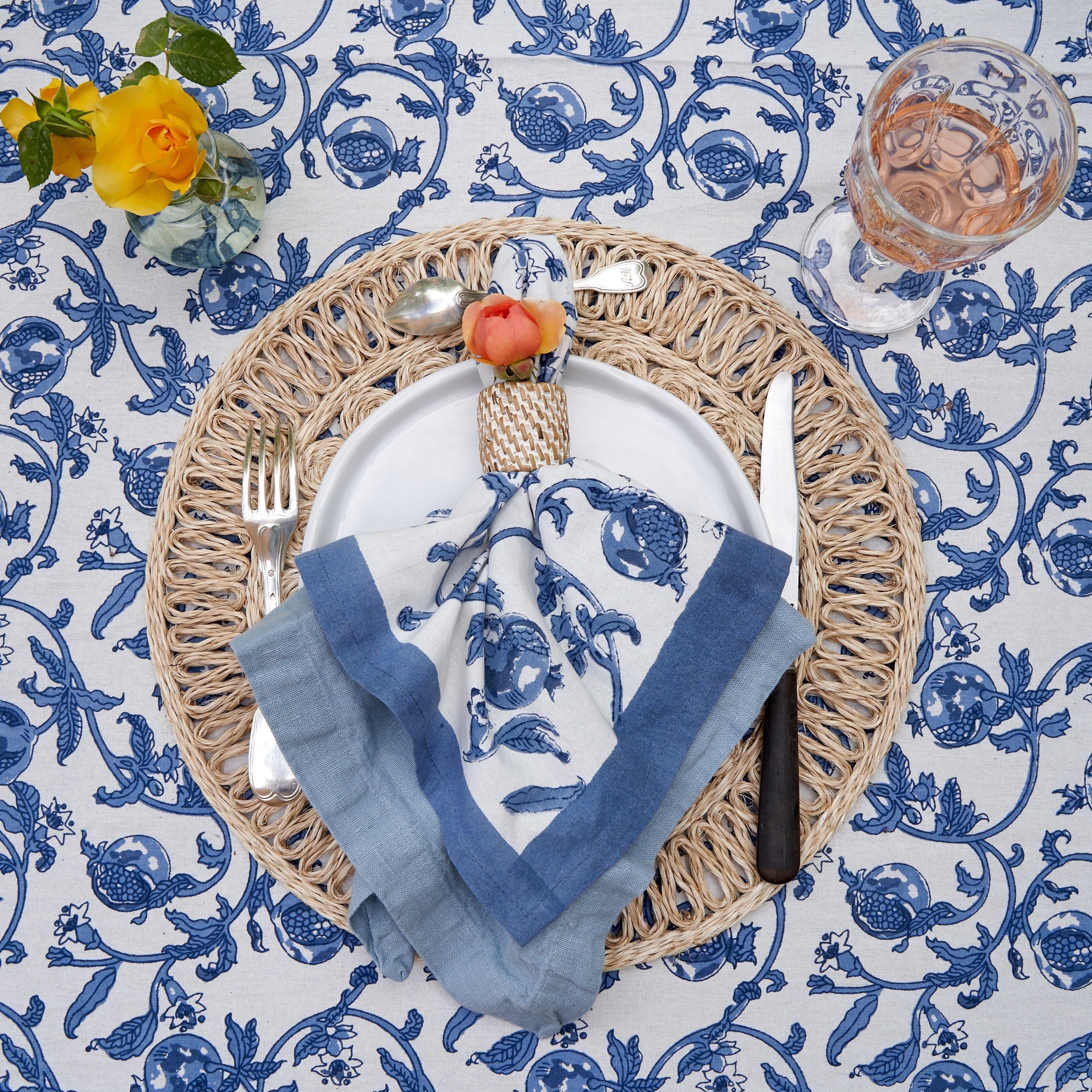 couleur-nature-granada-serviettes-coton-bleu-bleuet-lot-6 image 3