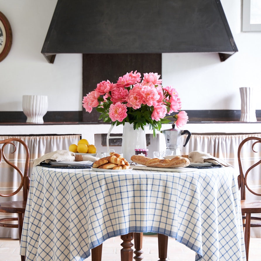 couleur-nature-windowpane-nappe-fran-aise-bleu-naturel-coton image 2