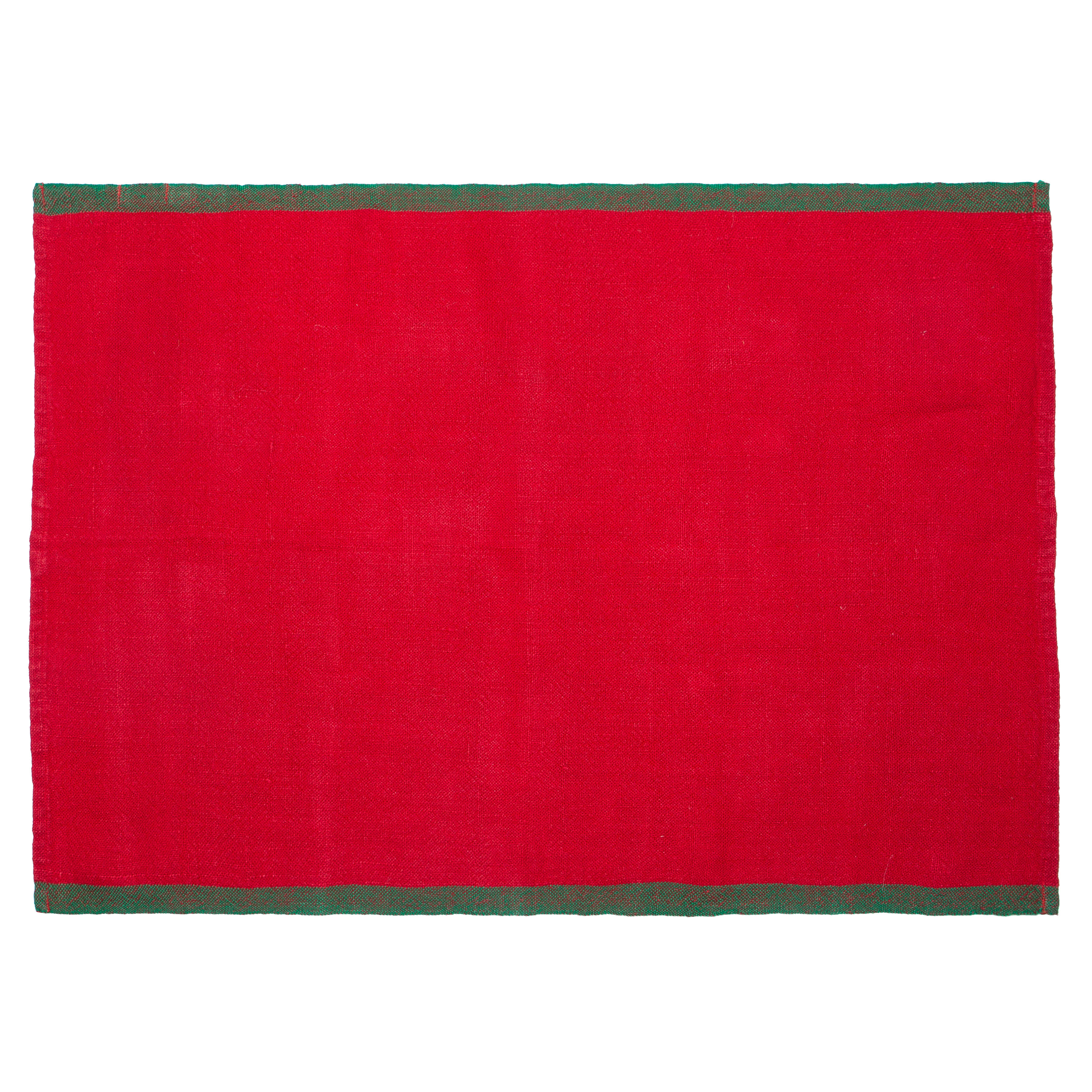 couleur-nature-color-block-serviette-lin-rouge-vert-lot-de-4 image 5