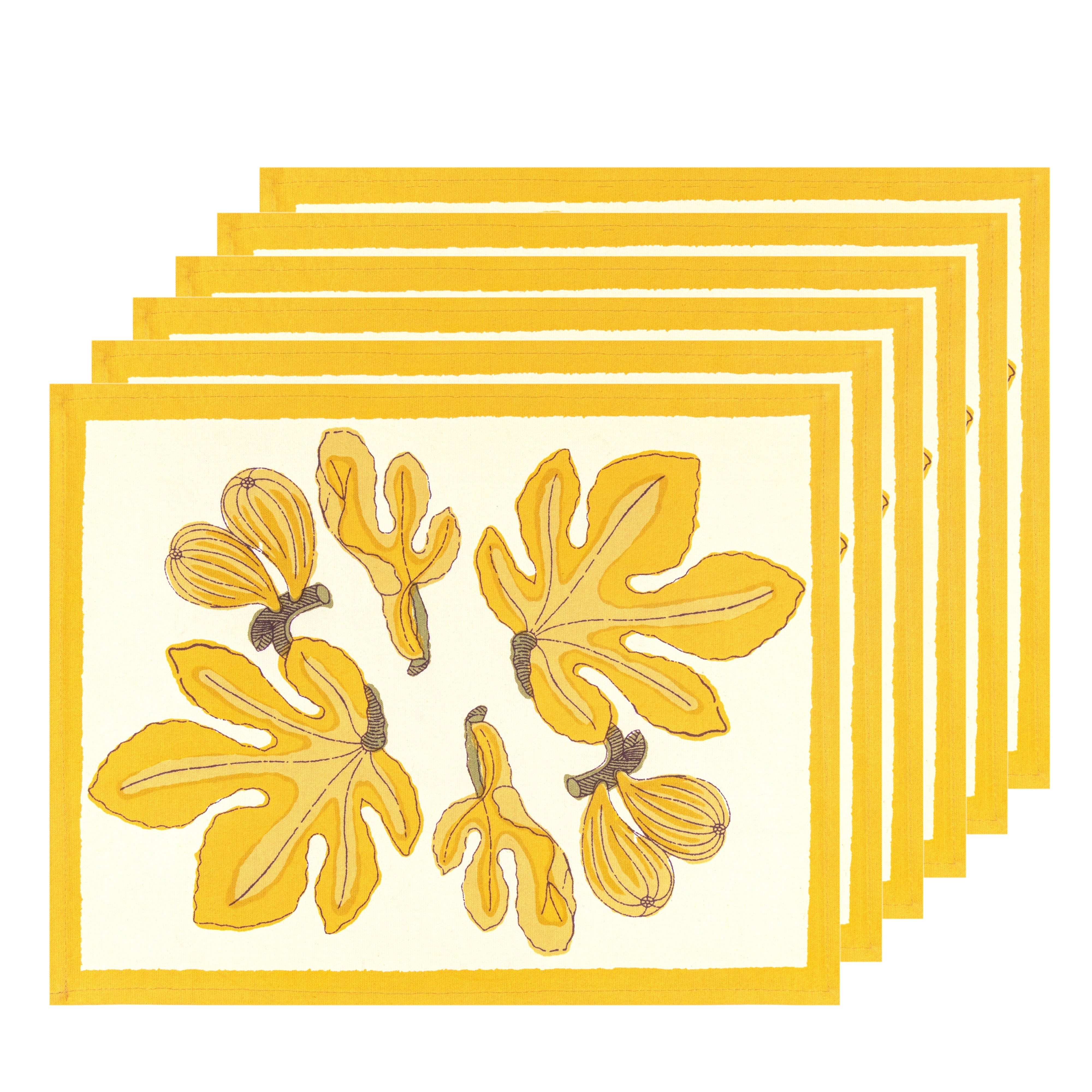 couleur-nature-fig-citrine-sets-de-table-coton-lot-de-6 image 2