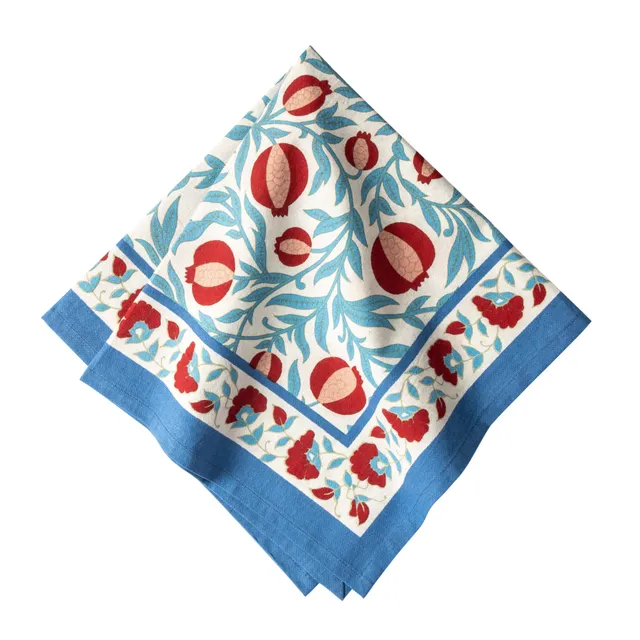 couleur-nature-grenadine-serviettes-table-bleu-rouge-lot-6 image 1