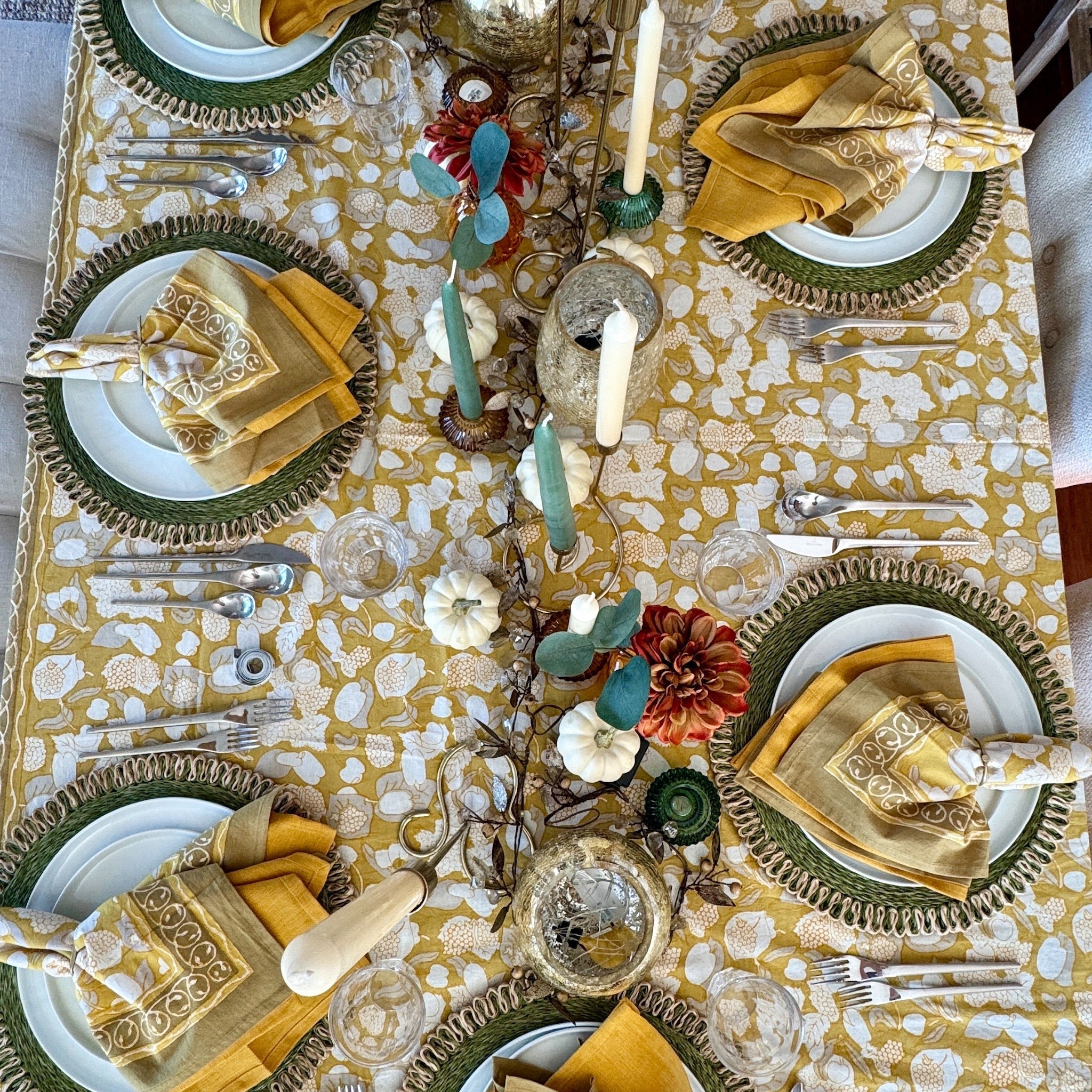 couleur-nature-loopy-abaca-sets-de-table-ronds-olive-lot-de-4 image 5