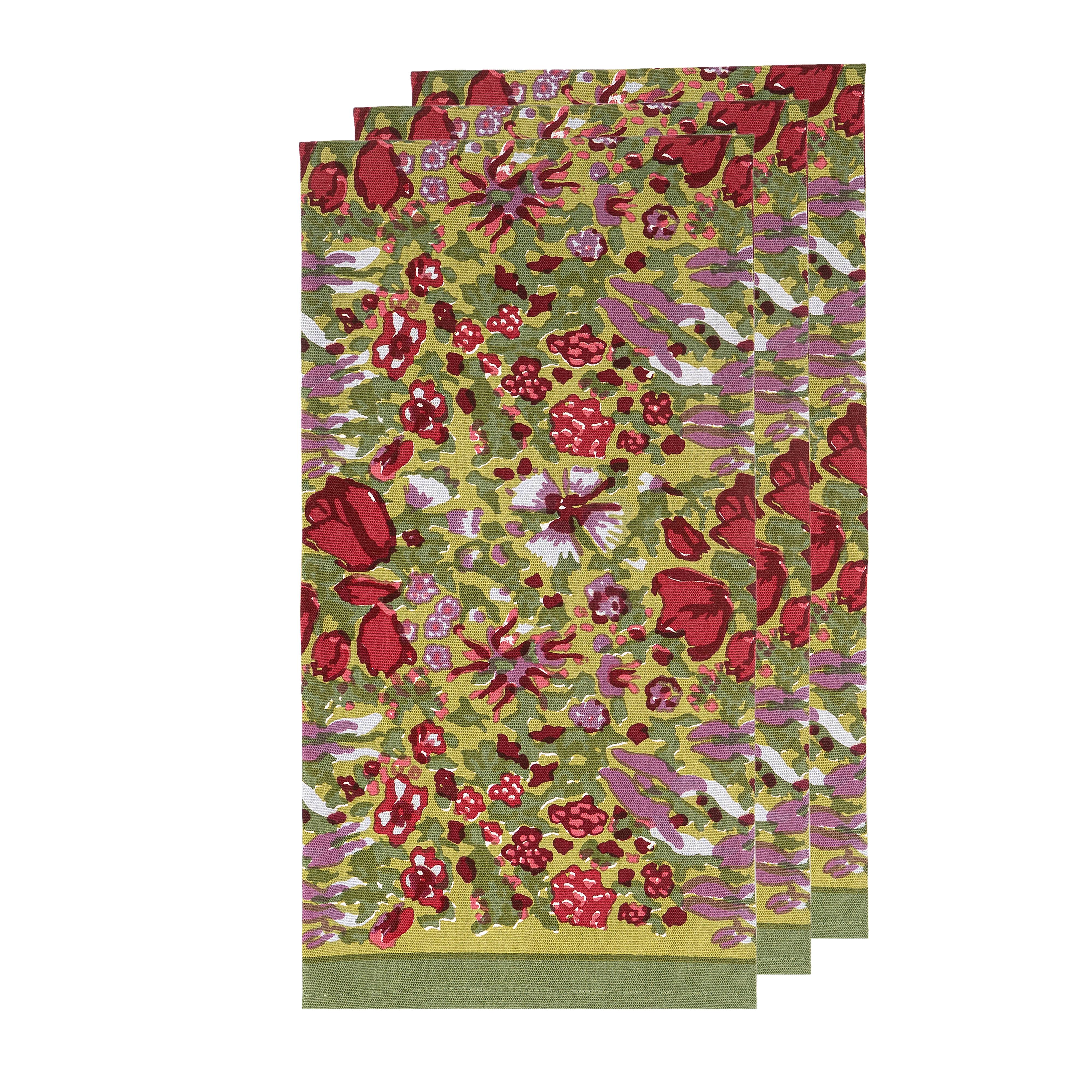 couleur-nature-jardin-torchon-coton-rouge-vert-lot-3 image 3