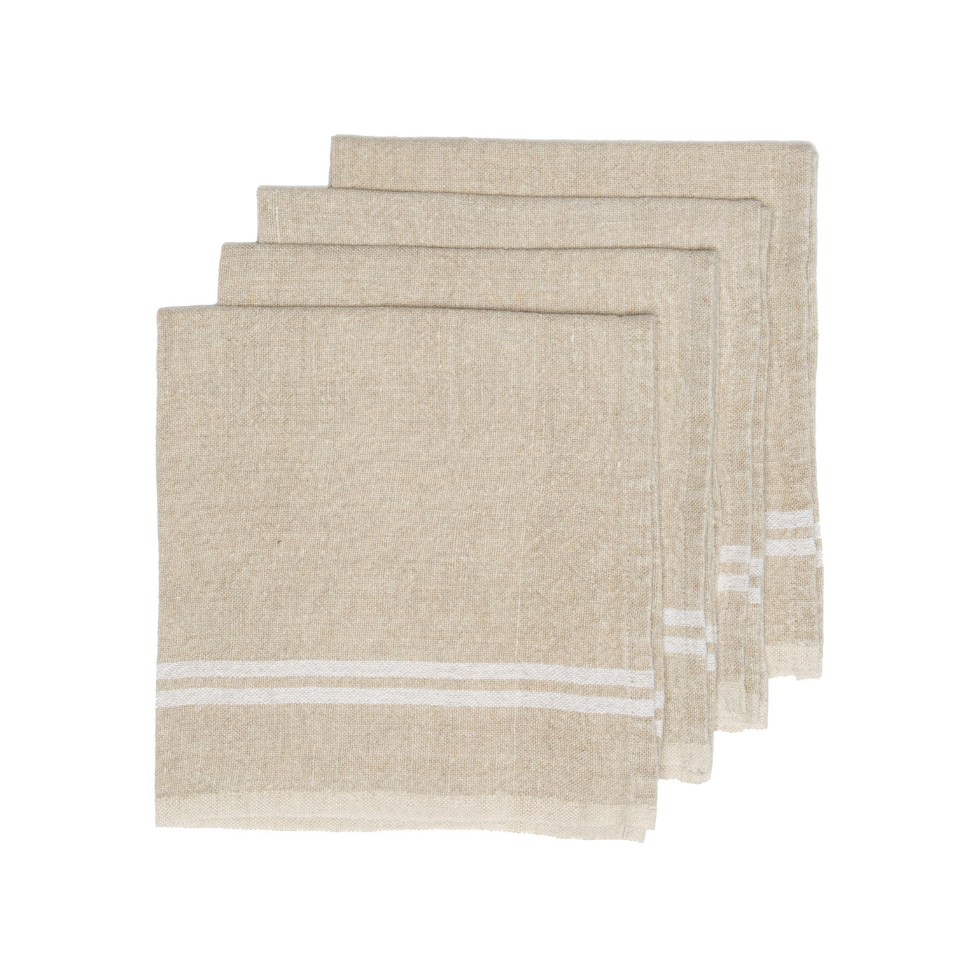 couleur-nature-vintage-linen-serviettes-table-ivoire-lot-4 image 3
