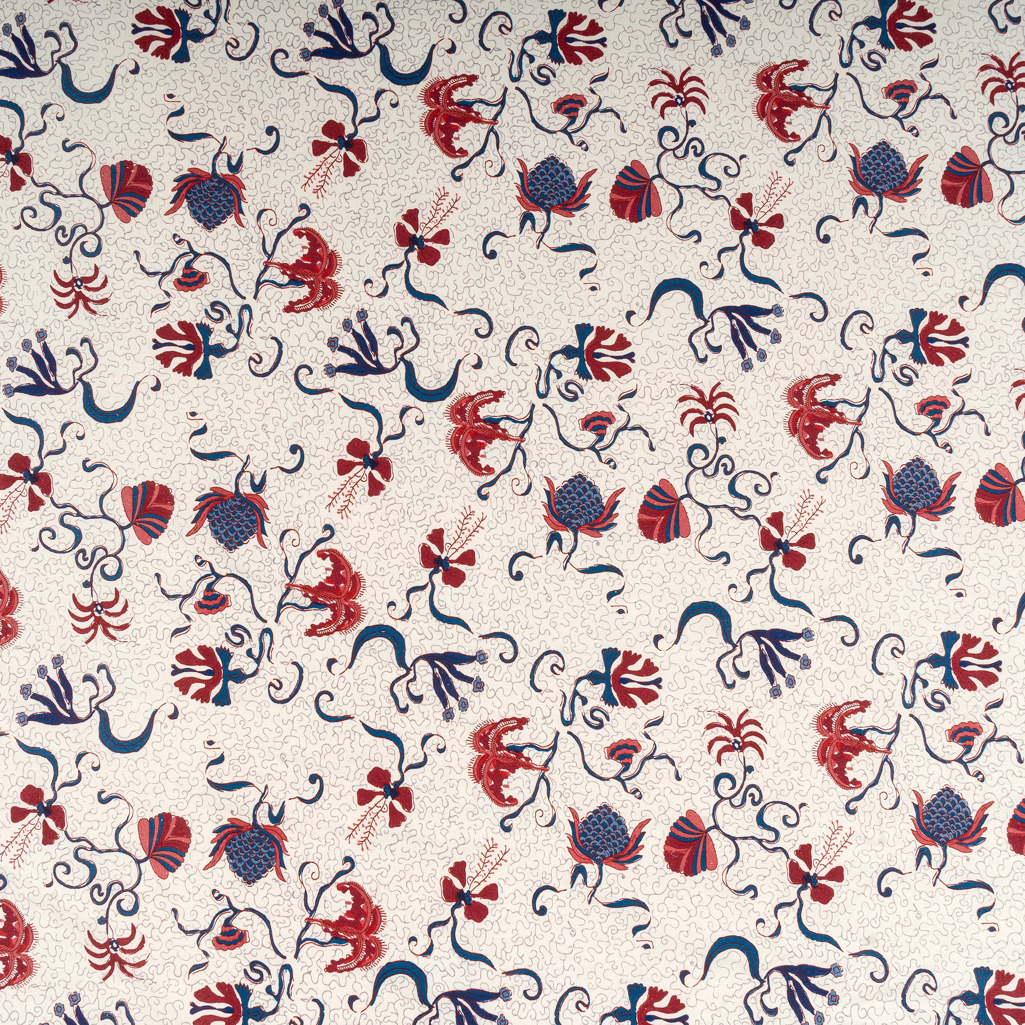 couleur-nature-fleur-des-indes-nappe-coton-bleu-rouge-rectangle image 5