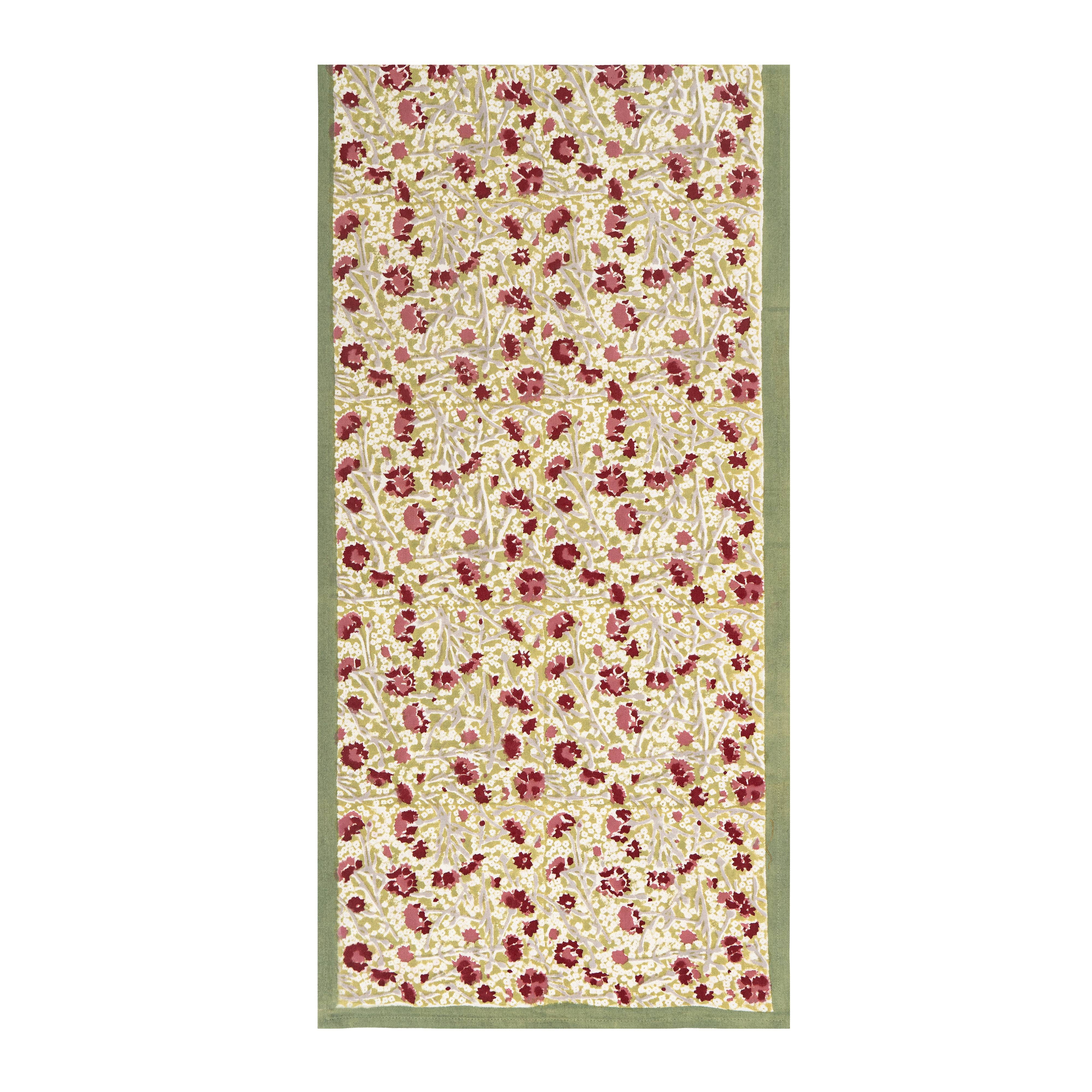 couleur-nature-meadows-chemin-de-table-rouge-et-vert-16x72-coton image 1