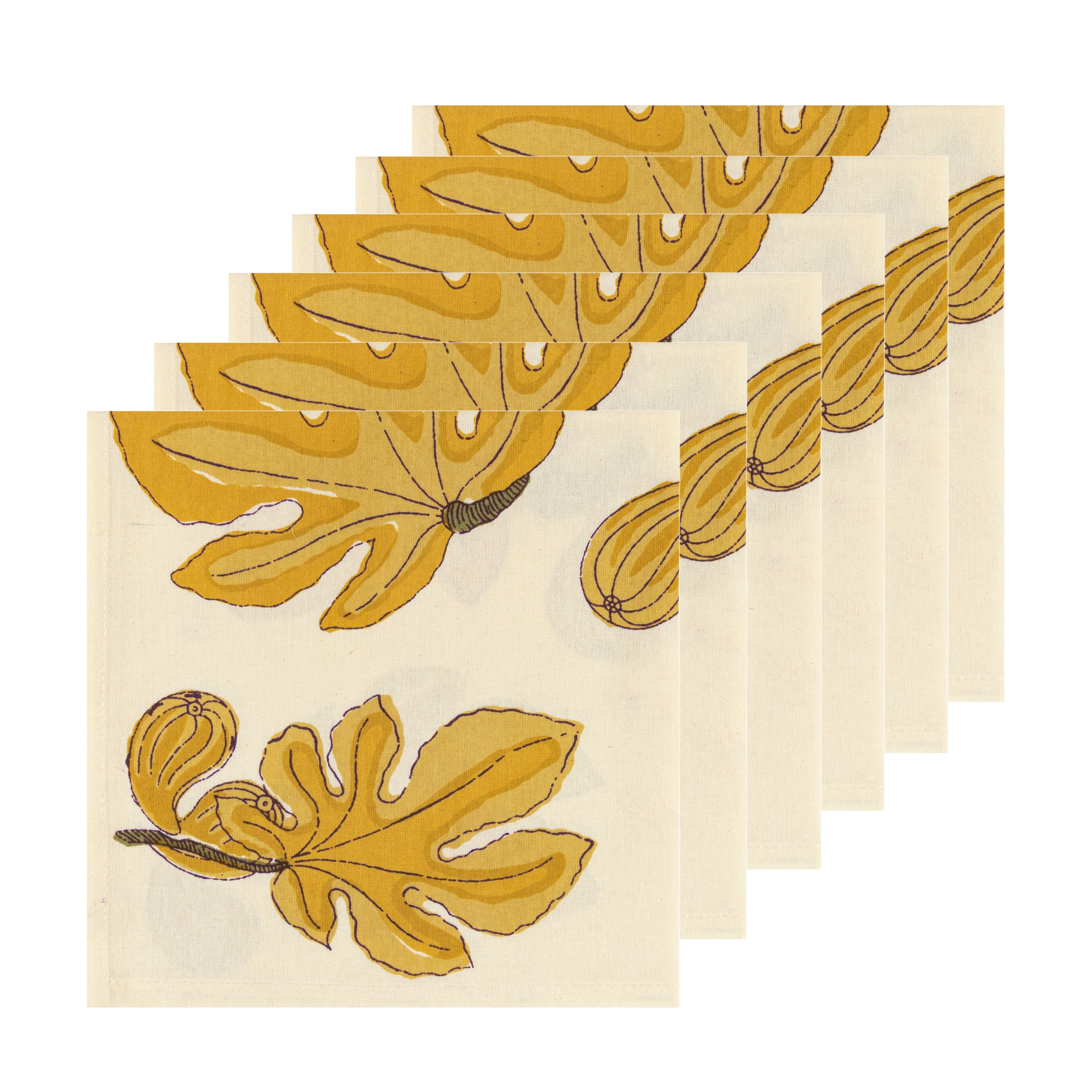 couleur-nature-fig-citrine-serviettes-coton-lot-6-ivoire image 5