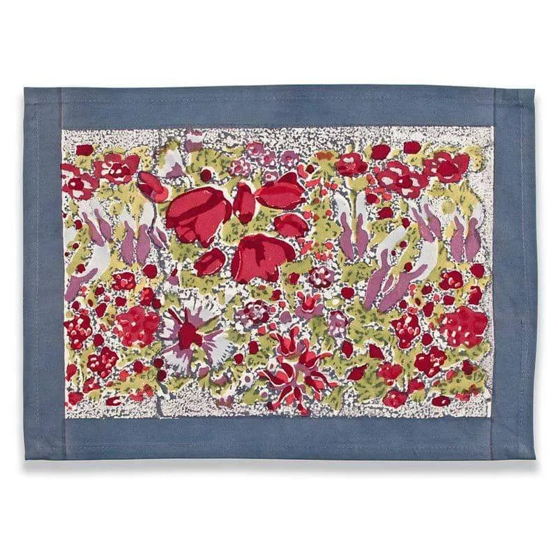 couleur-nature-jardin-sets-de-table-coton-rouge-gris-lot-6 image 1