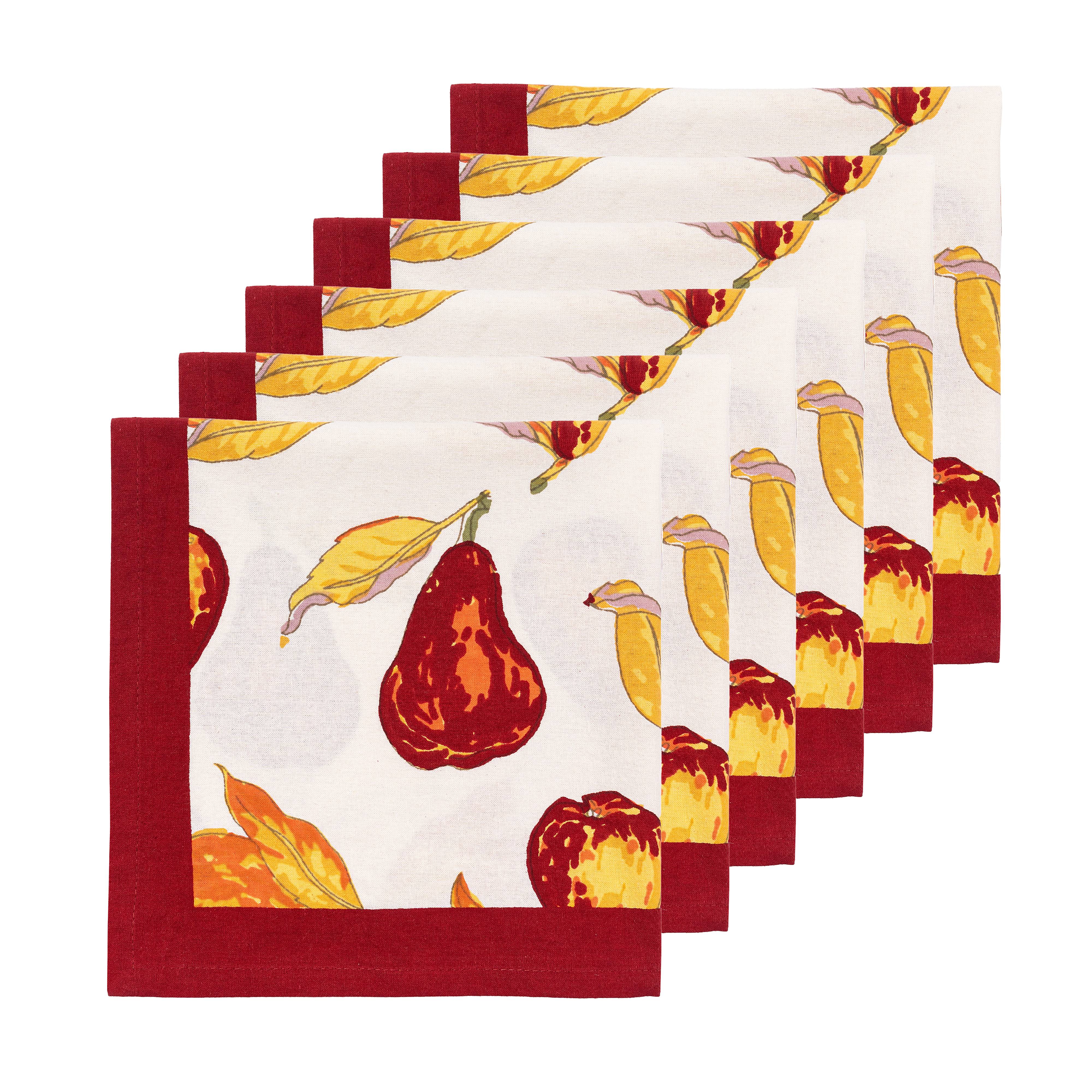 couleur-nature-orchard-pear-serviettes-bordeaux-lot-6 image 3
