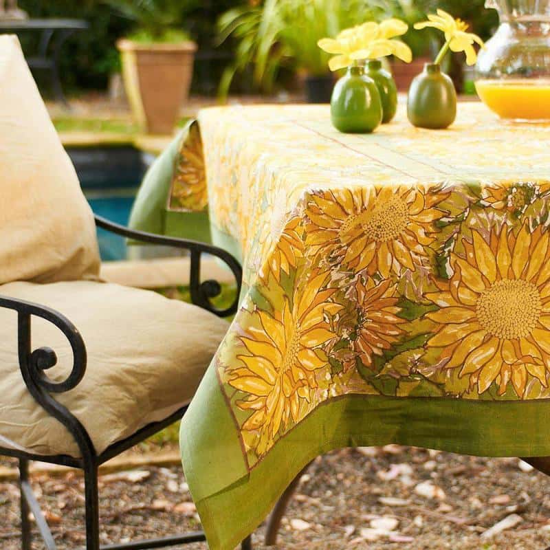 couleur-nature-sunflower-nappe-jaune-vert-rectangle-59x86 image 5