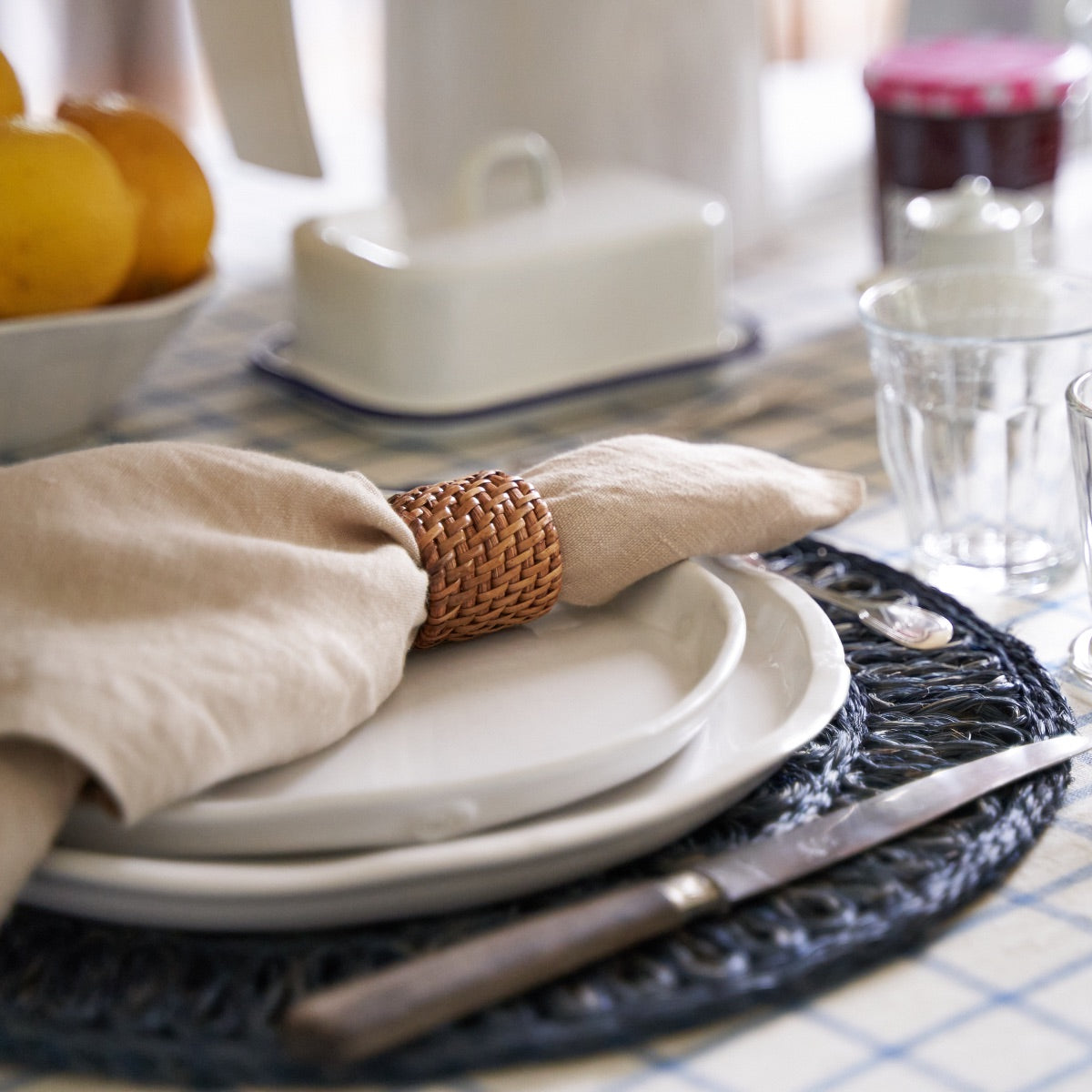 couleur-nature-circolo-sets-table-abaca-bleu-lot-de-4 image 2