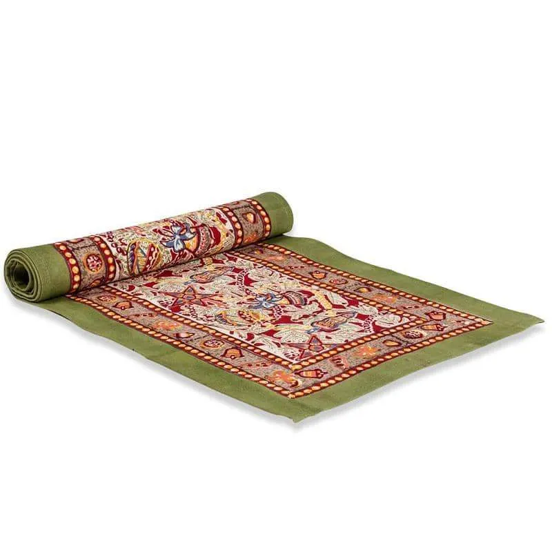 couleur-nature-noel-chemin-de-table-coton-rouge-vert-16x72 image 1