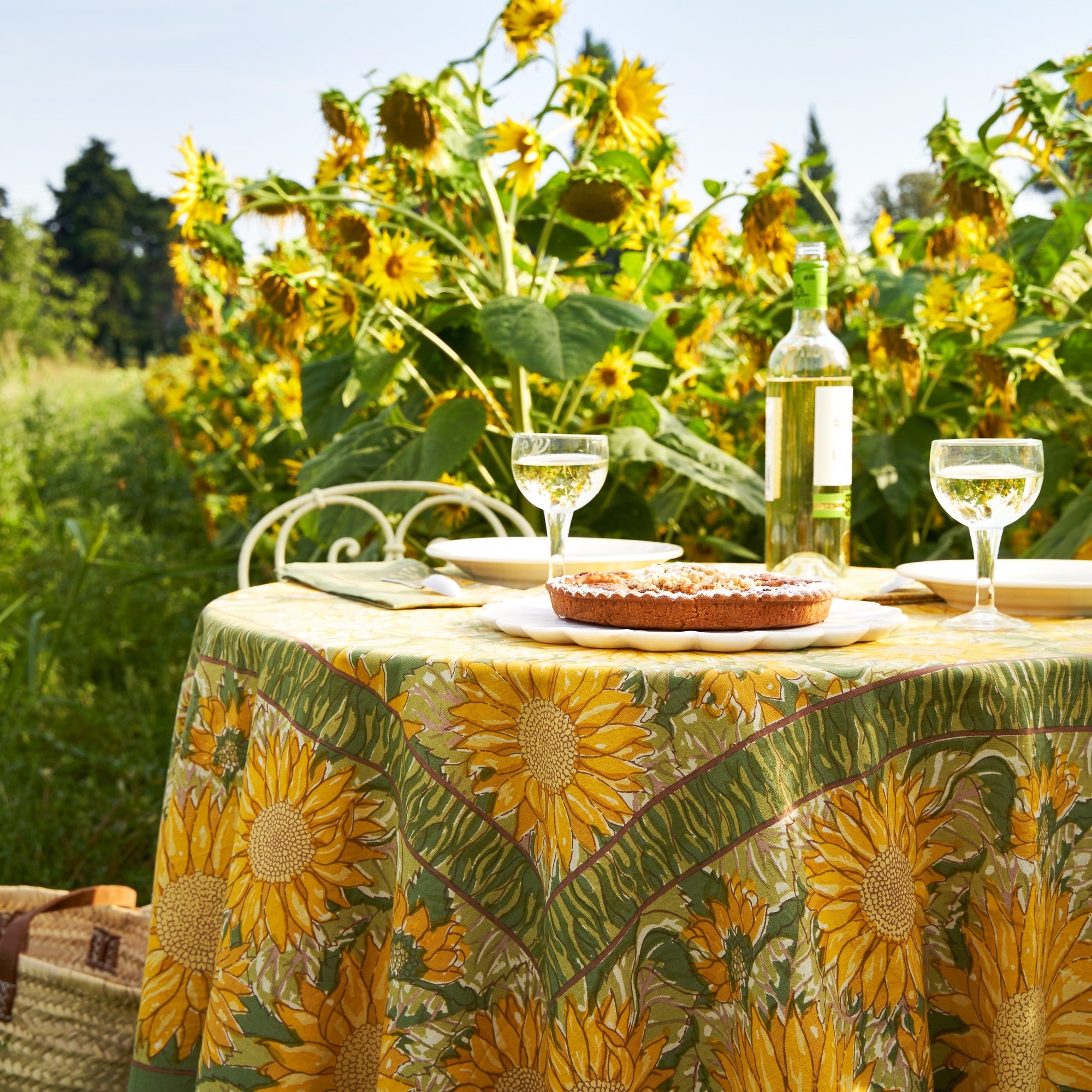 couleur-nature-sunflower-nappe-jaune-vert-rectangle-59x86 image 4