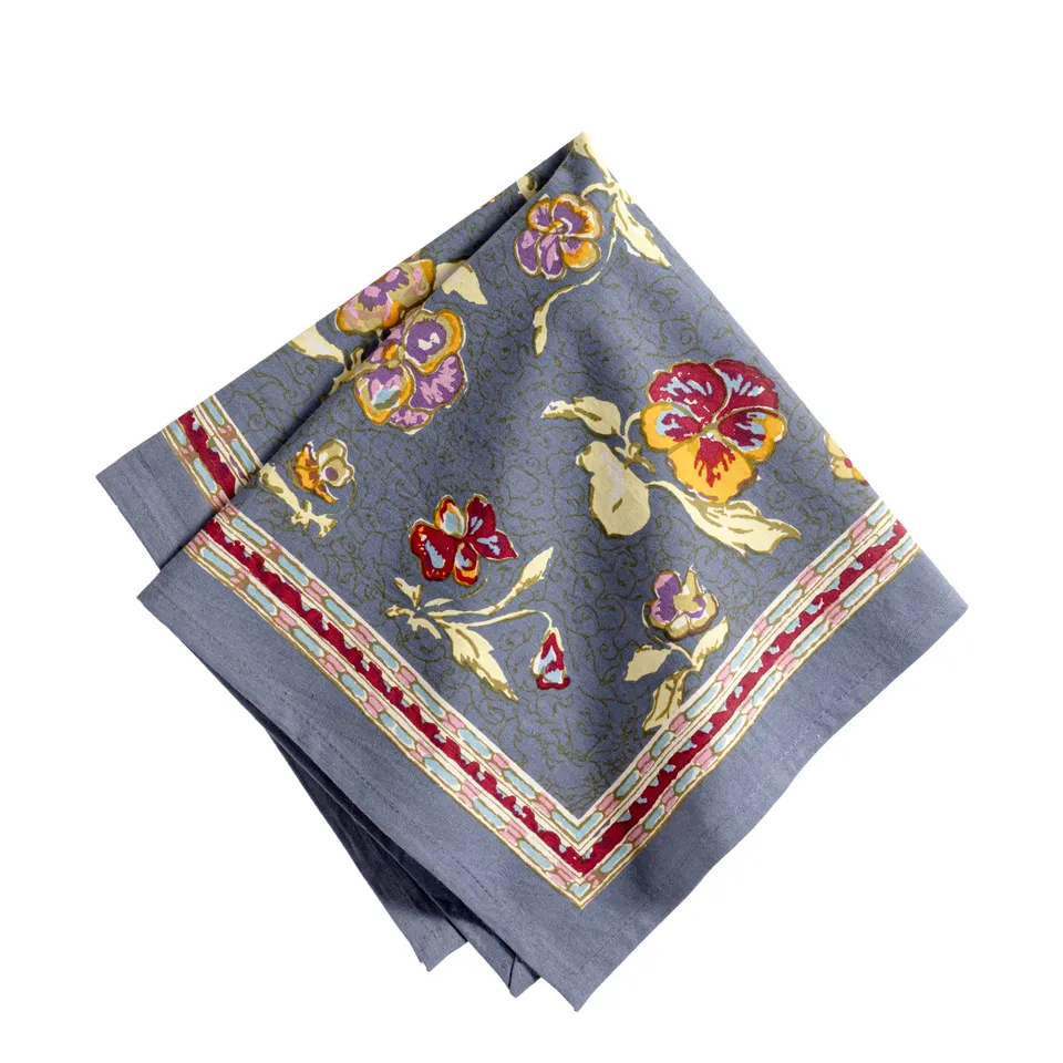 couleur-nature-pansy-serviettes-coton-rouges-lot-de-6 image 1