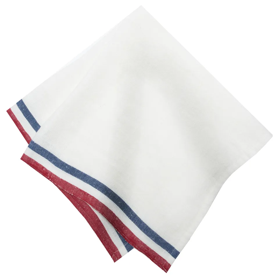 couleur-nature-normandy-serviettes-rayures-bleu-blanc-rouge-lot-4 image 1