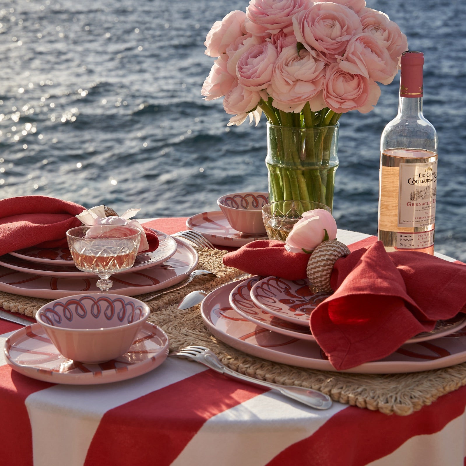 couleur-nature-st-tropez-nappe-tissu-rayures-rouges-lin-coton image 2