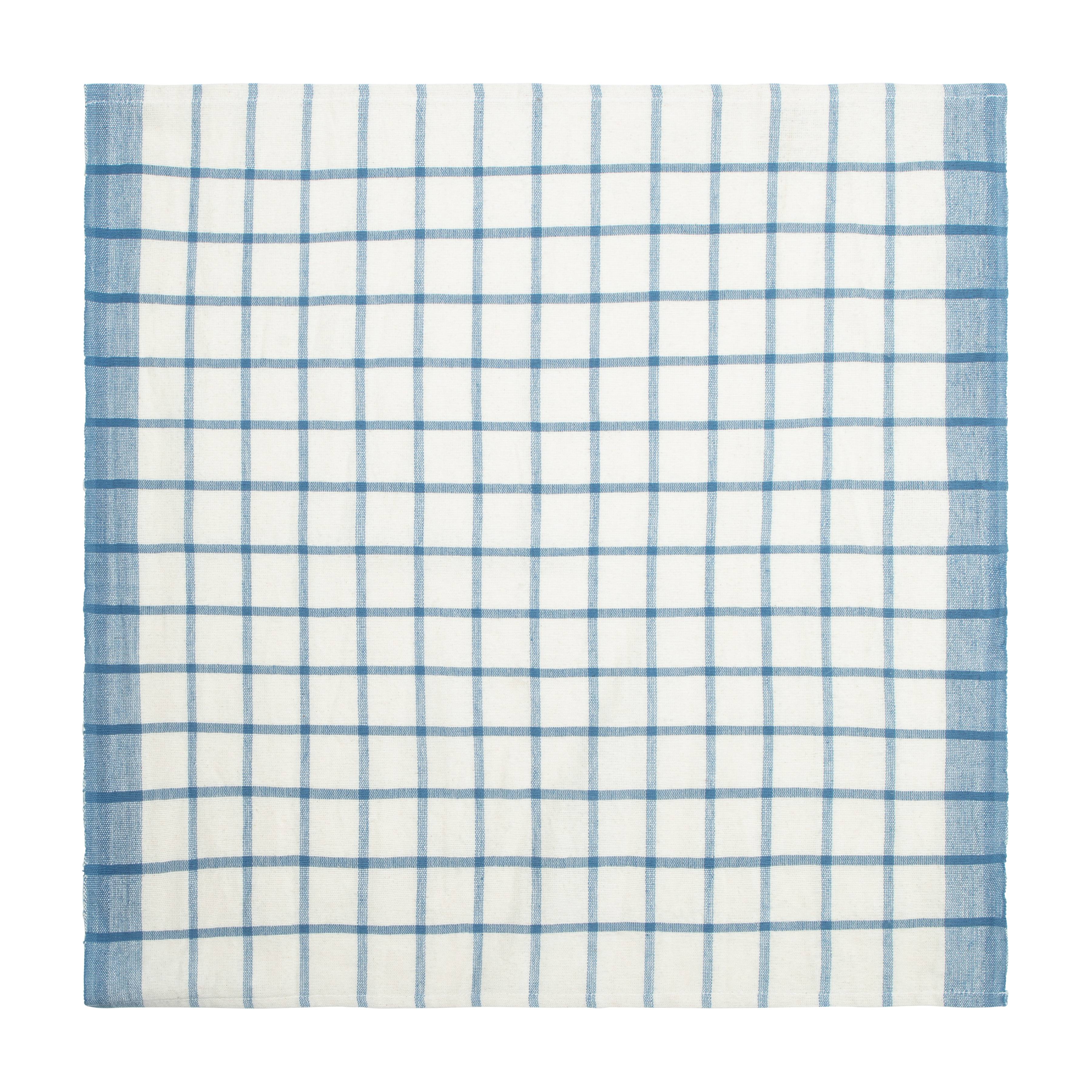 couleur-nature-windowpane-serviette-bleu-lot-de-4-coton image 4