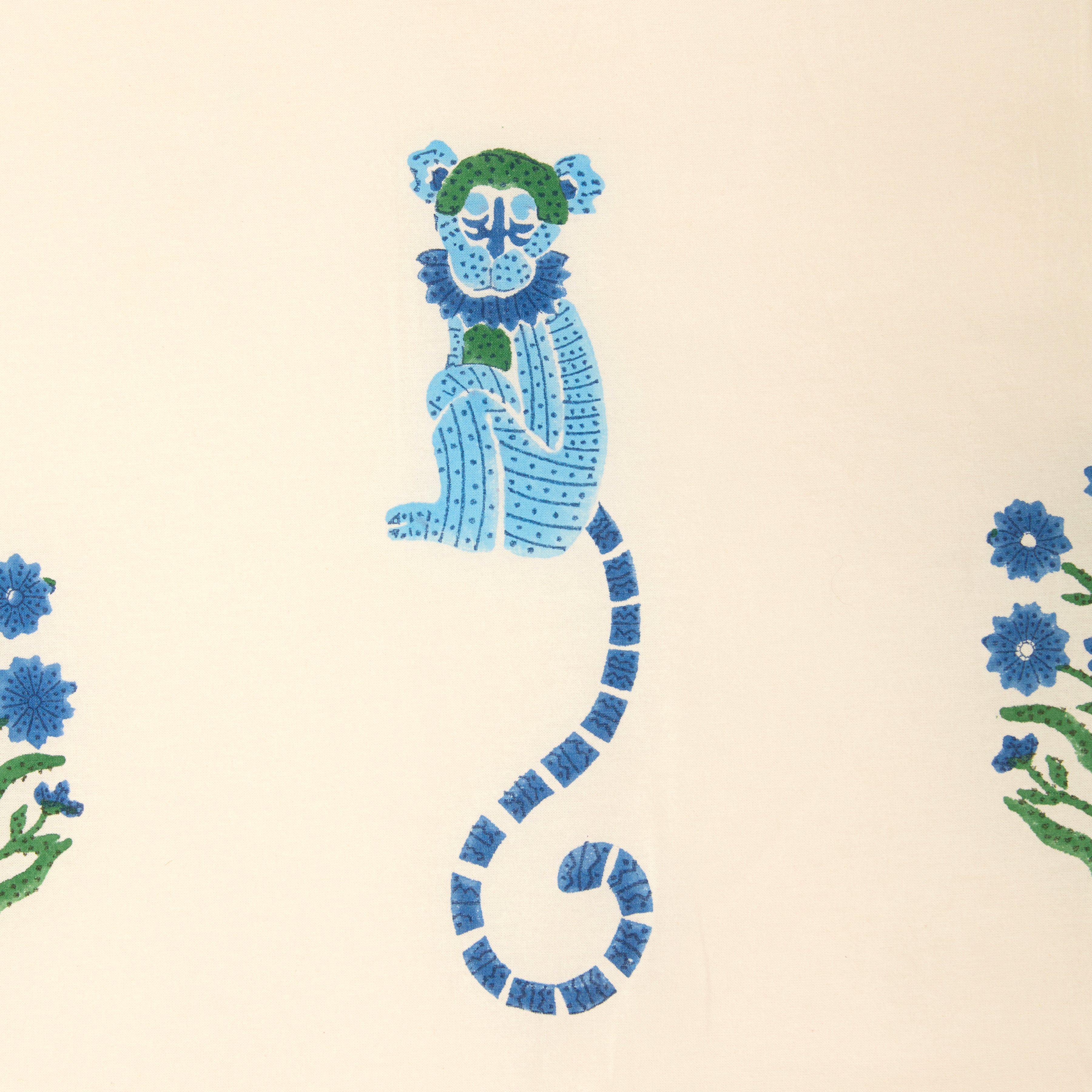 couleur-nature-jeu-de-singes-nappe-coton-bleu-vert-59x59 image 5