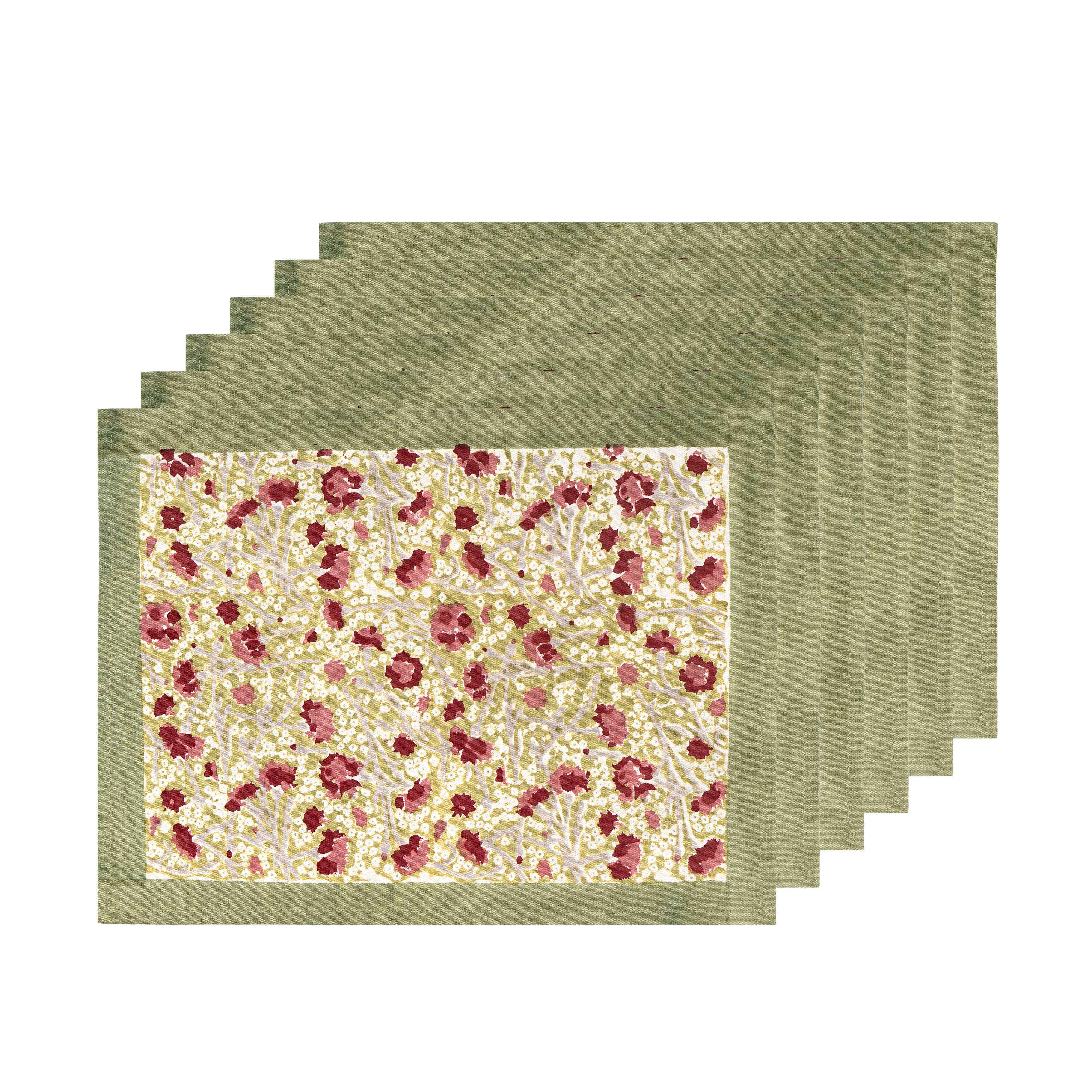 couleur-nature-meadows-set-de-table-rouge-lin-lot-de-6 image 1