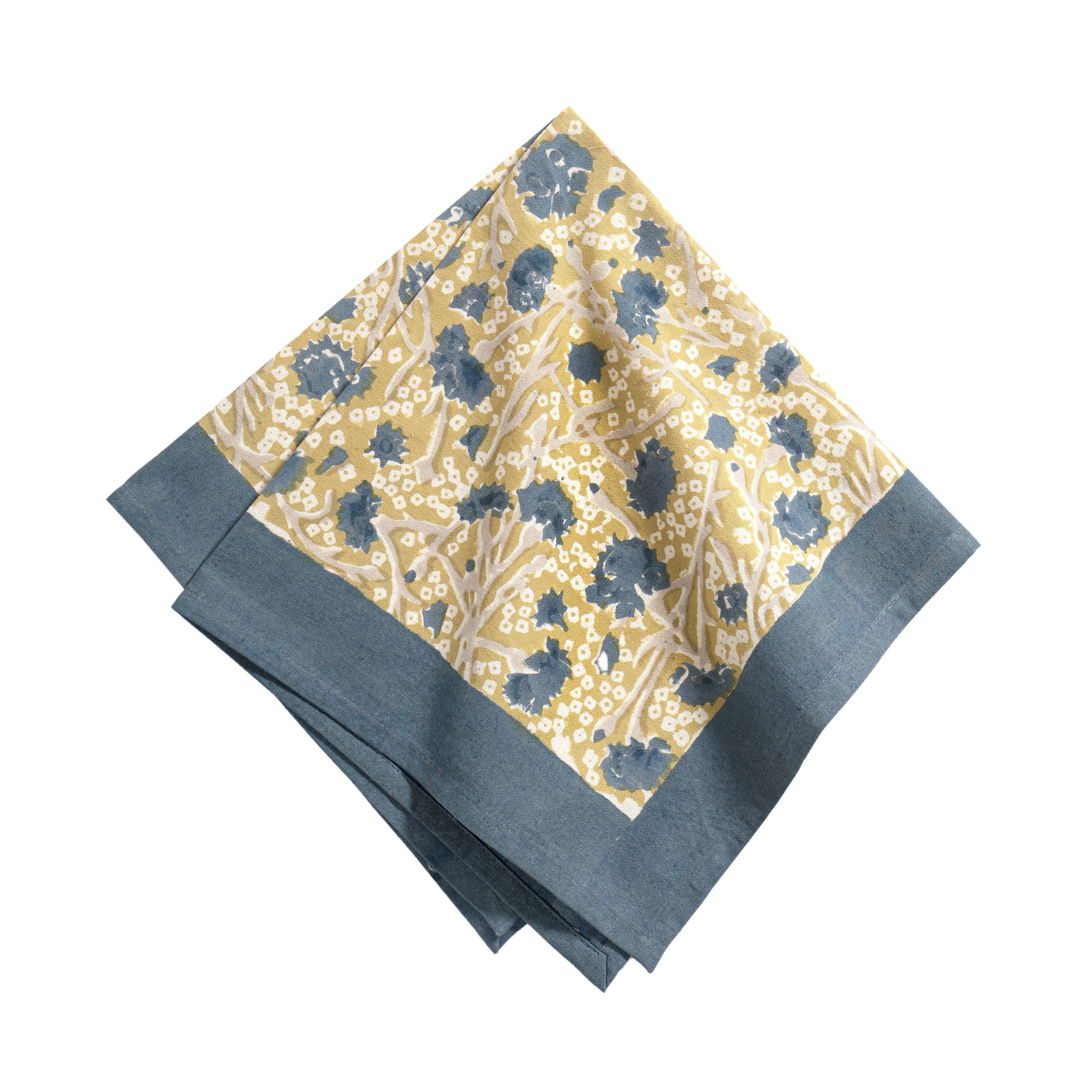 couleur-nature-meadows-serviettes-de-table-bleu-vert-lot-6-coton image 1