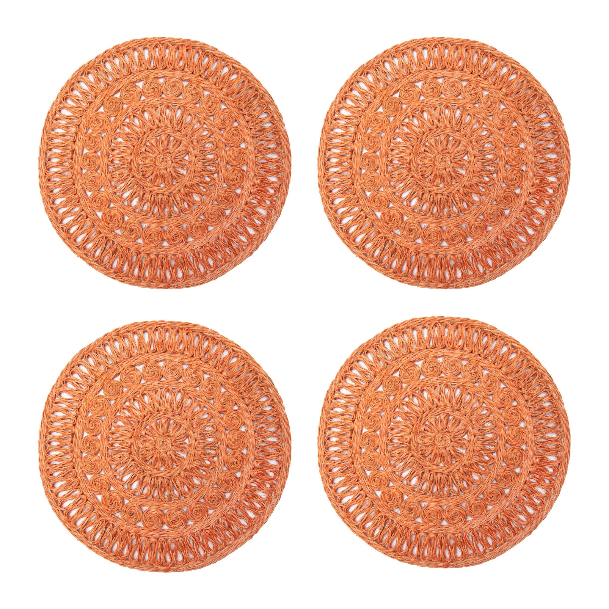 couleur-nature-circolo-abaca-orange-set-de-table-rond-lot-de-4-abaca image 3