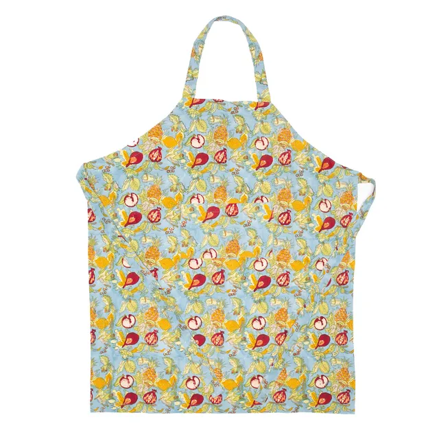 couleur-nature-tutti-frutti-tablier-cuisine-coton-bleu-rouge-poche image 1