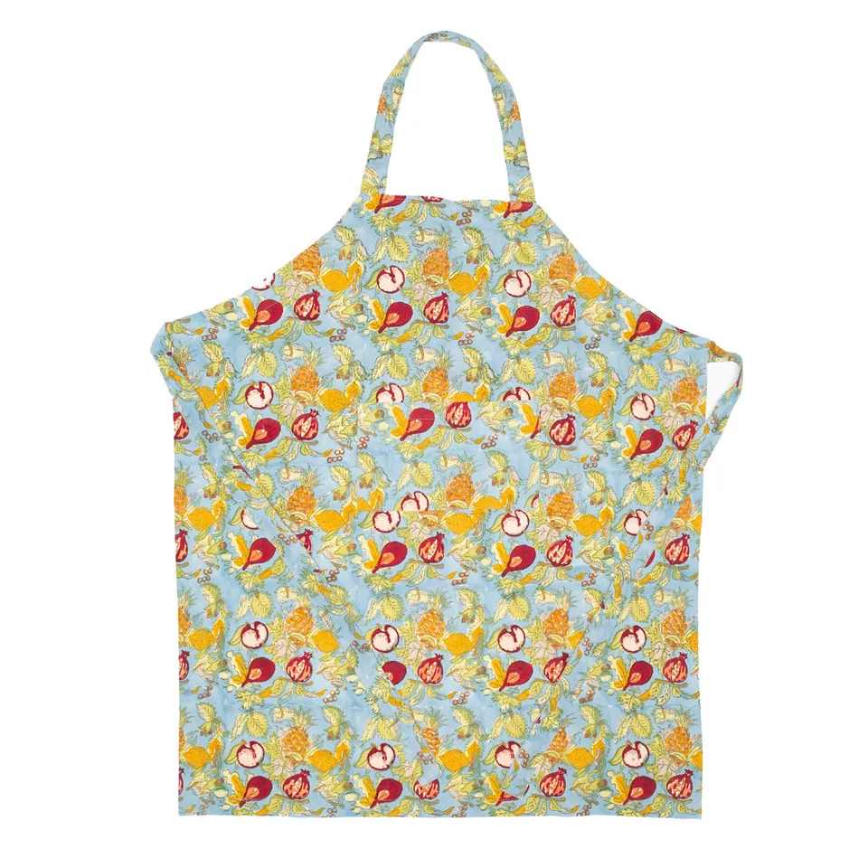 couleur-nature-tutti-frutti-tablier-cuisine-coton-bleu-rouge-poche image 1