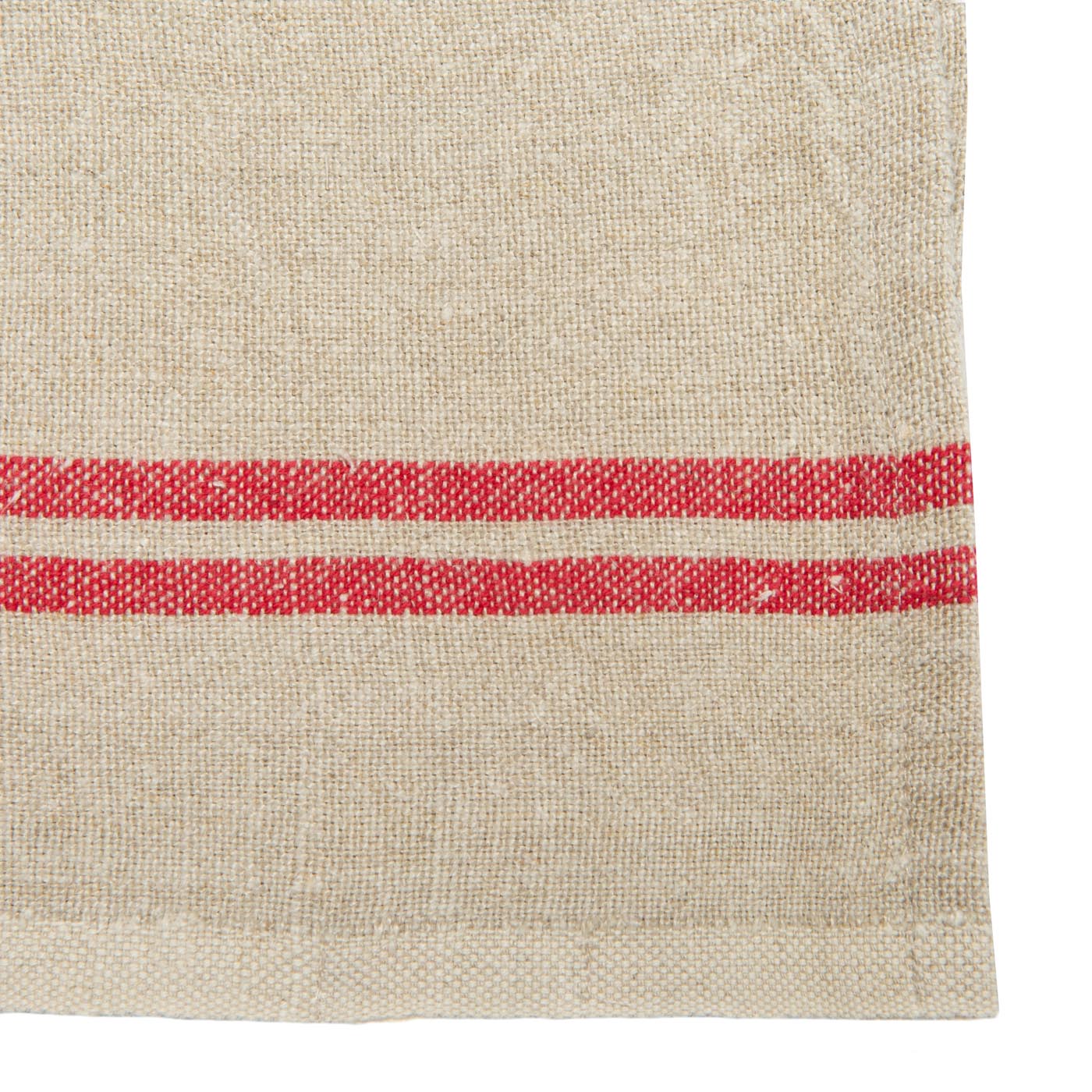 couleur-nature-vintage-linen-serviette-lin-lot-4-naturel-rouge image 2