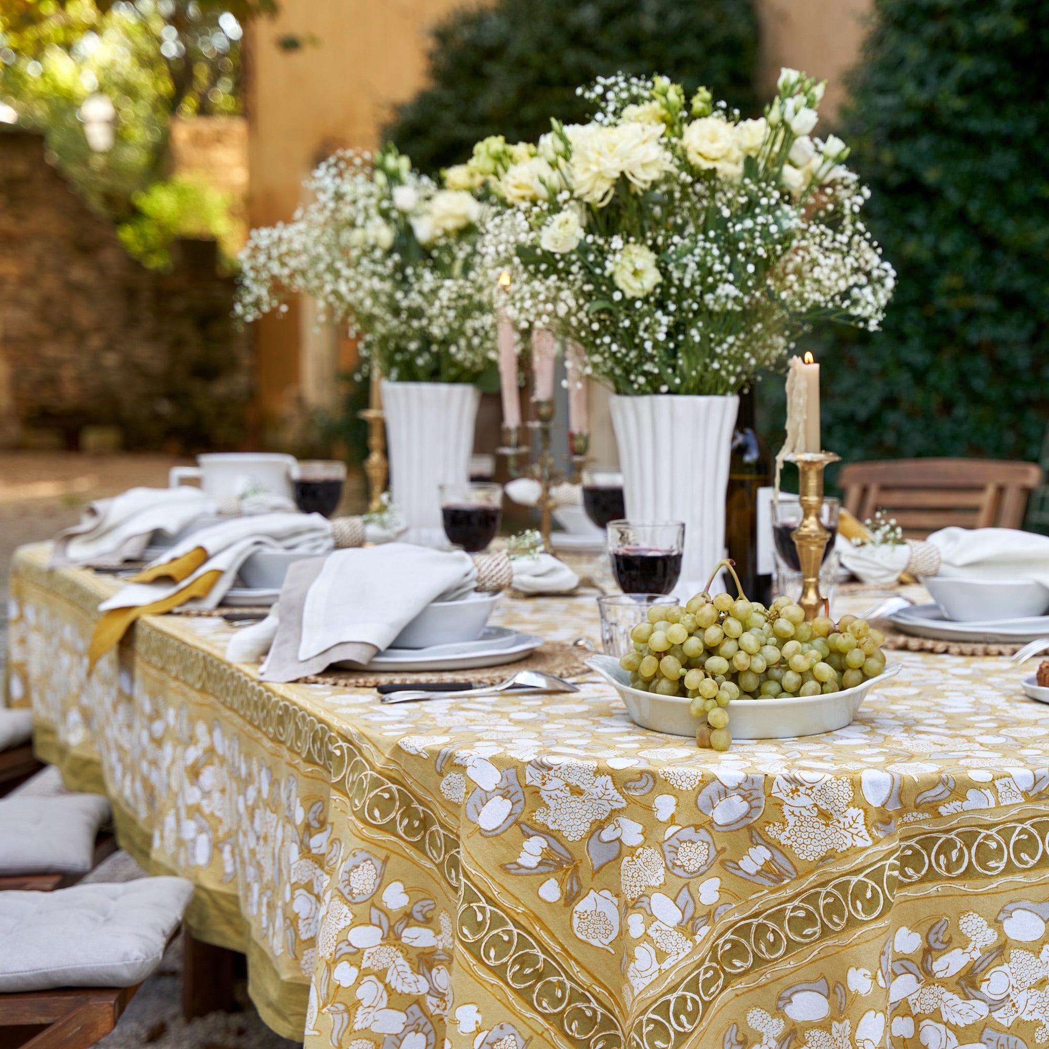 couleur-nature-forest-harvest-nappe-coton-gris-moutarde image 2
