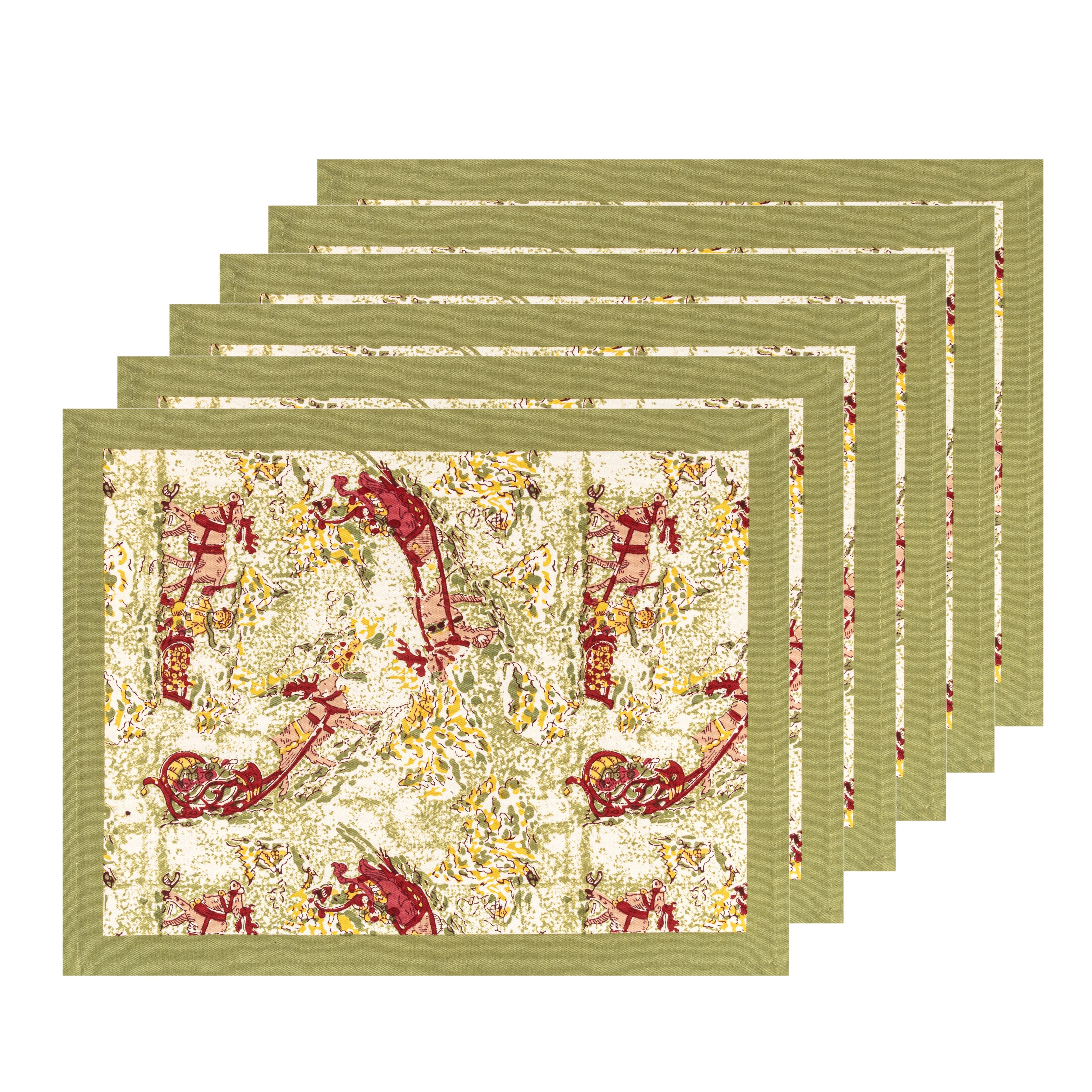 couleur-nature-renne-sets-de-table-rouge-lot-6 image 3