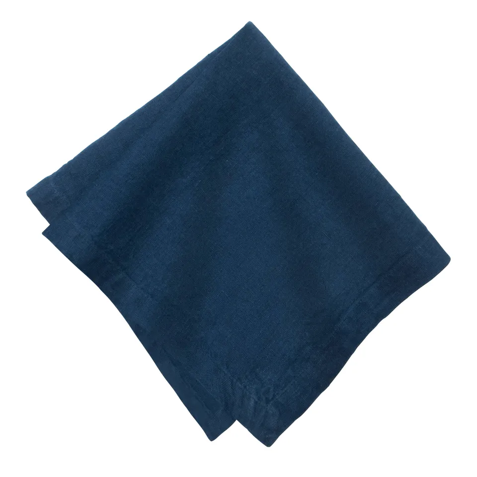 couleur-nature-everyday-napkins-serviettes-table-bleu-marine-lot-4-lin image 1
