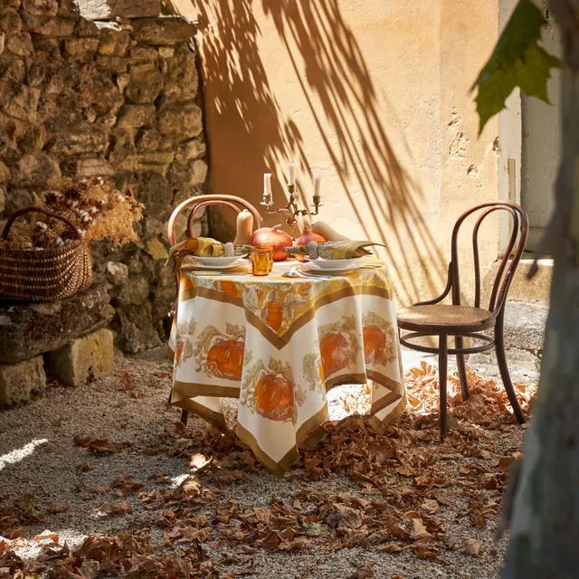 couleur-nature-pumpkin-orange-mustard-nappe-71x106-orange image 1