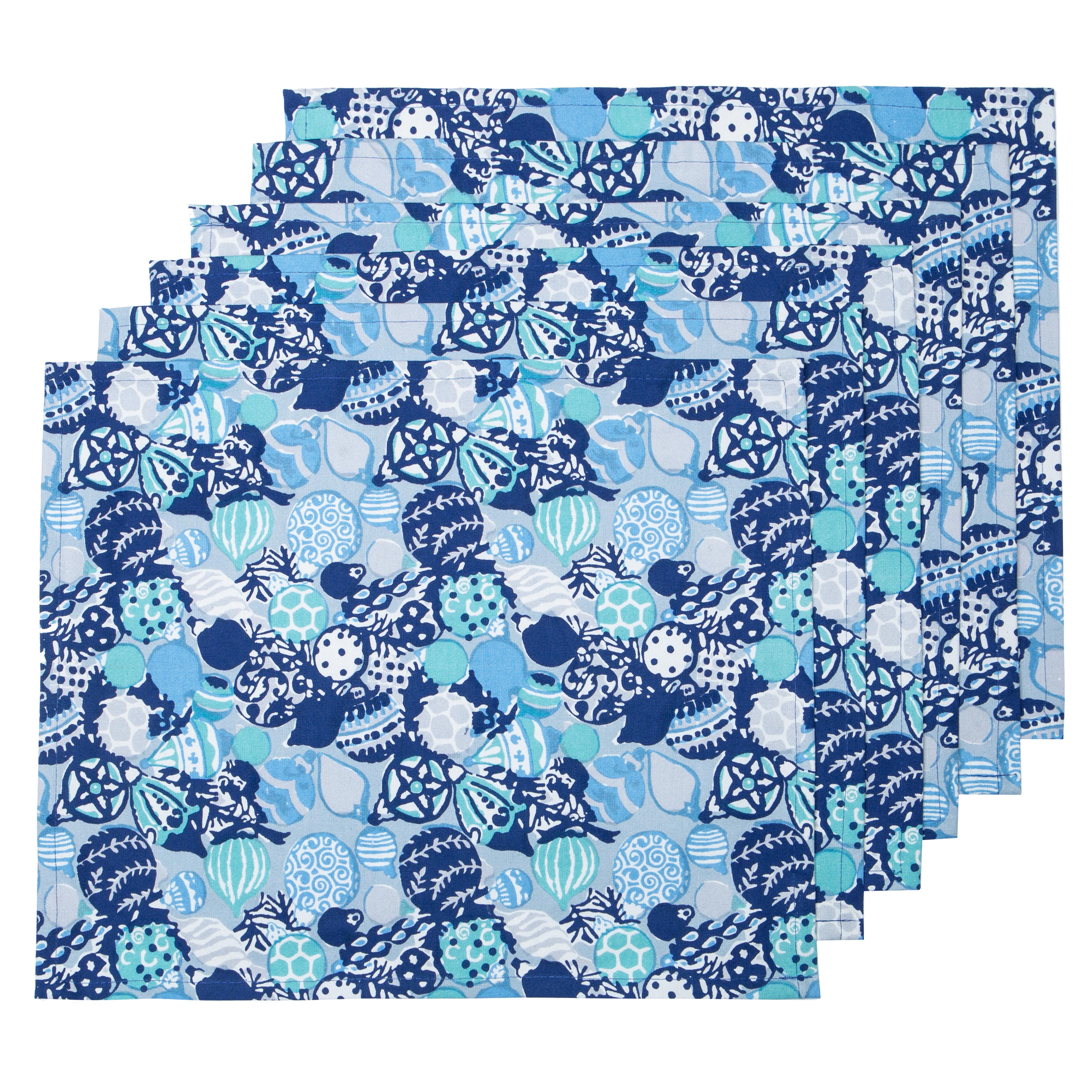 couleur-nature-ornaments-set-de-table-bleu-no-l-lot-de-6-coton image 2