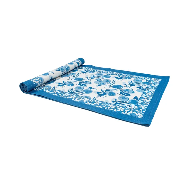 couleur-nature-citron-chemin-de-table-bleu-coton-16x72 image 1