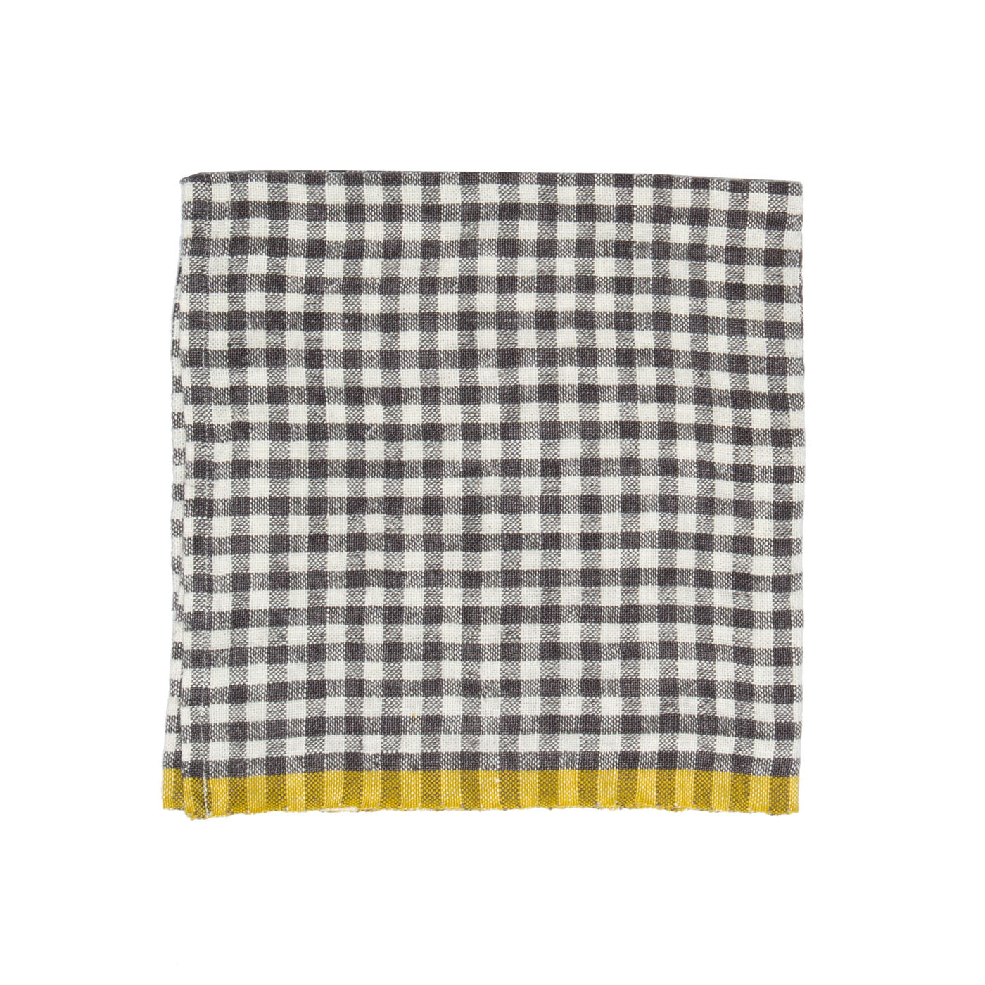 couleur-nature-two-tone-gingham-serviettes-lin-gris-dijon-lot-4 image 3