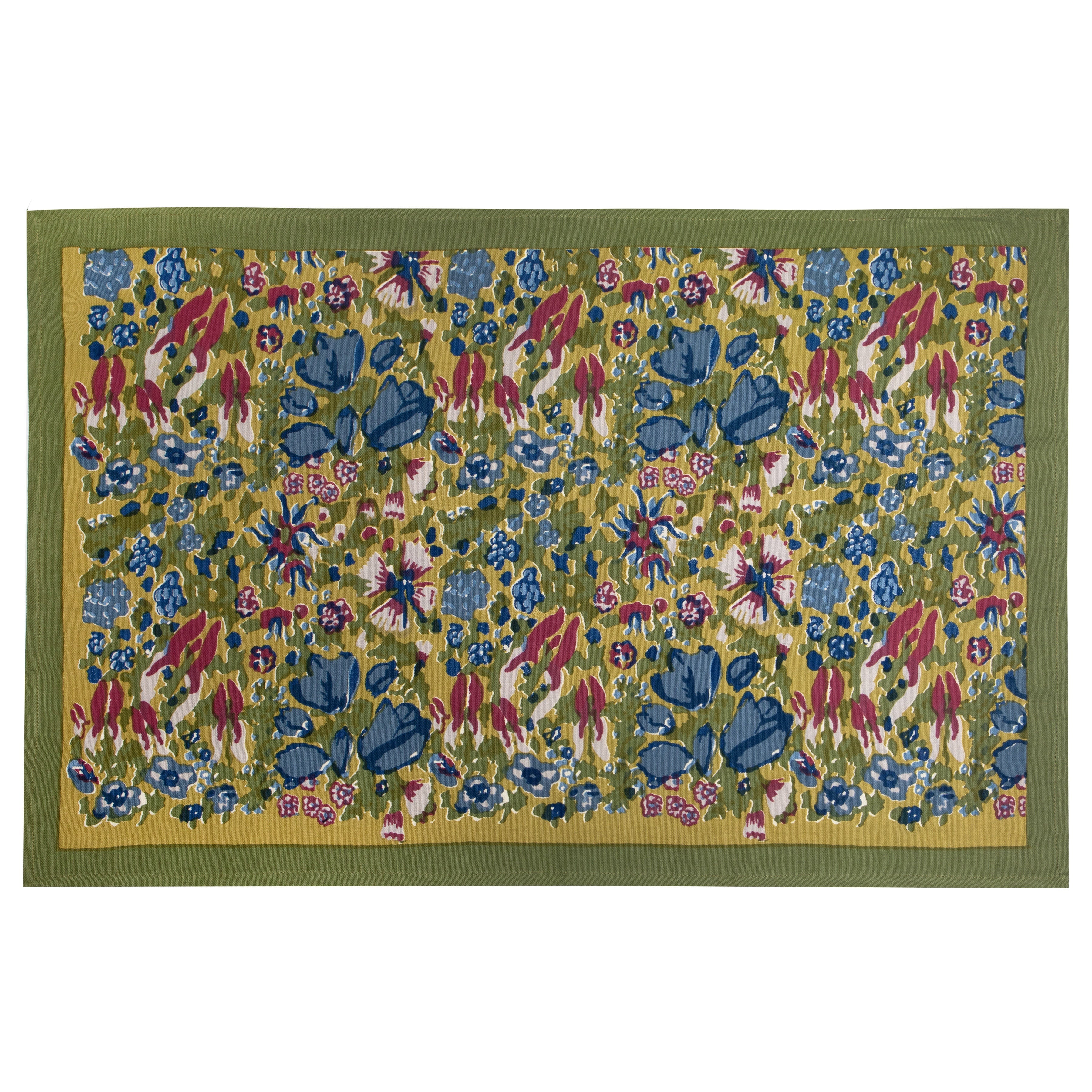 couleur-nature-jardin-torchon-cuisine-bleu-vert-lot-3-coton image 2