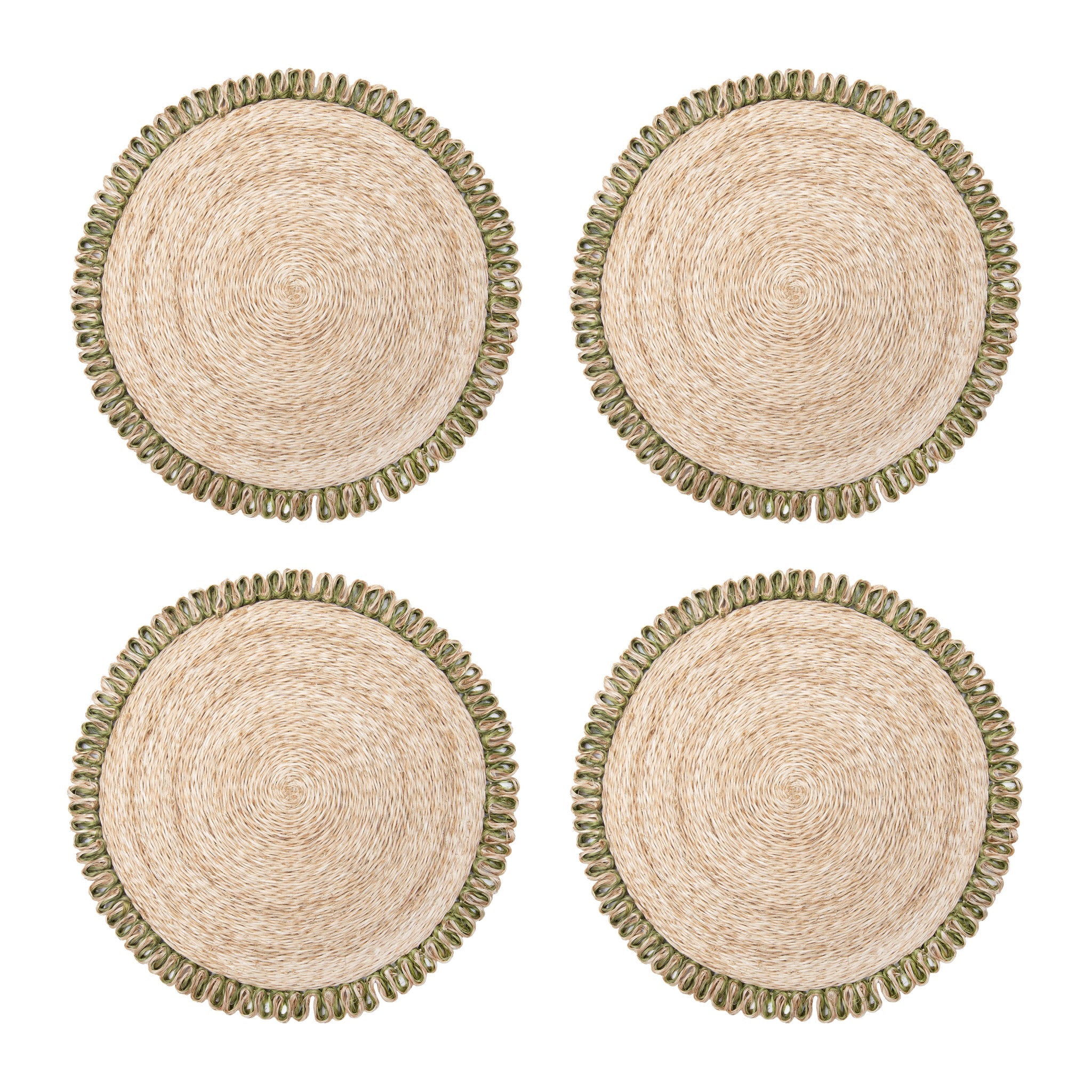 couleur-nature-loopy-abaca-sets-de-table-ronds-lot-4-olive image 8
