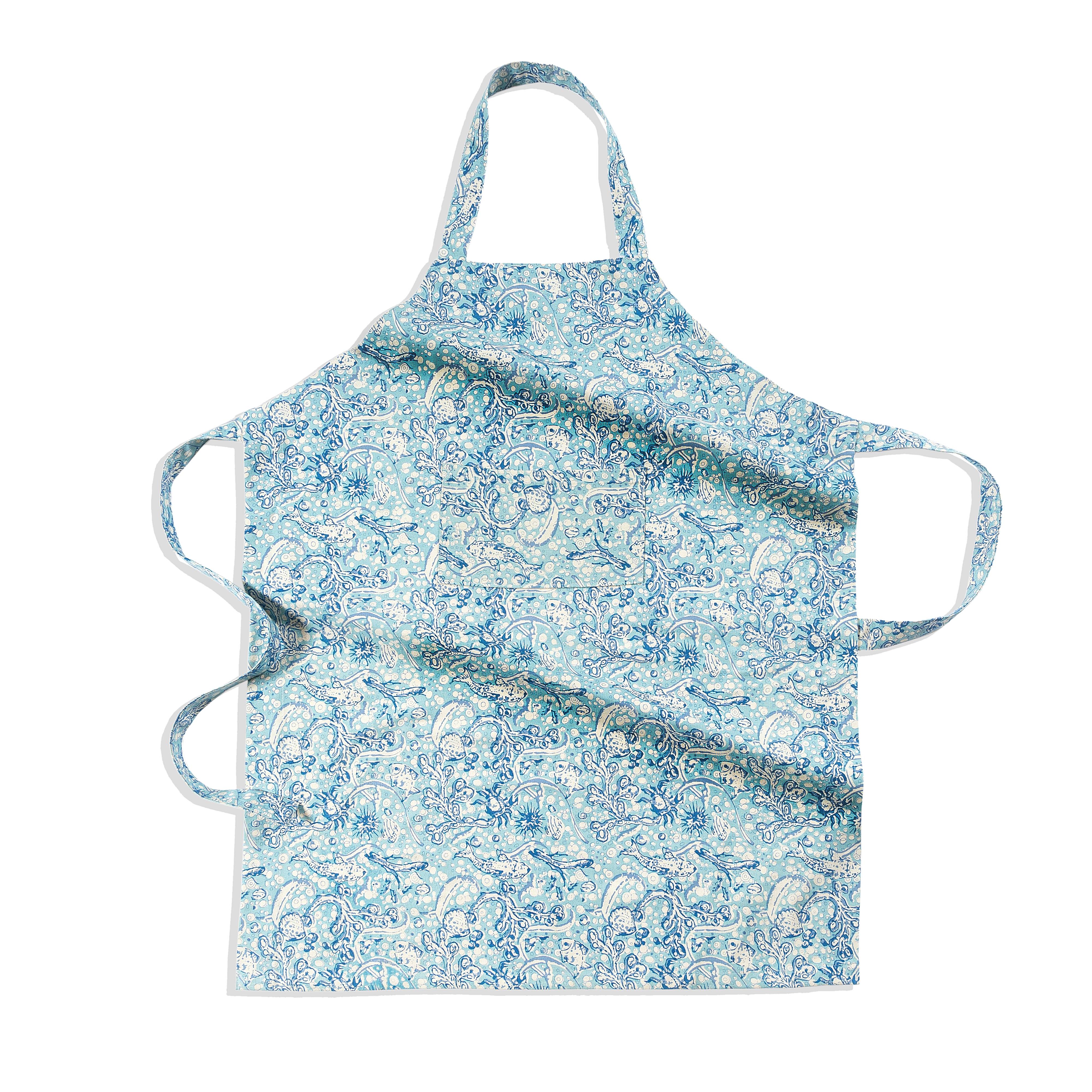 couleur-nature-la-mer-tablier-cuisine-aqua-coton-poche image 2