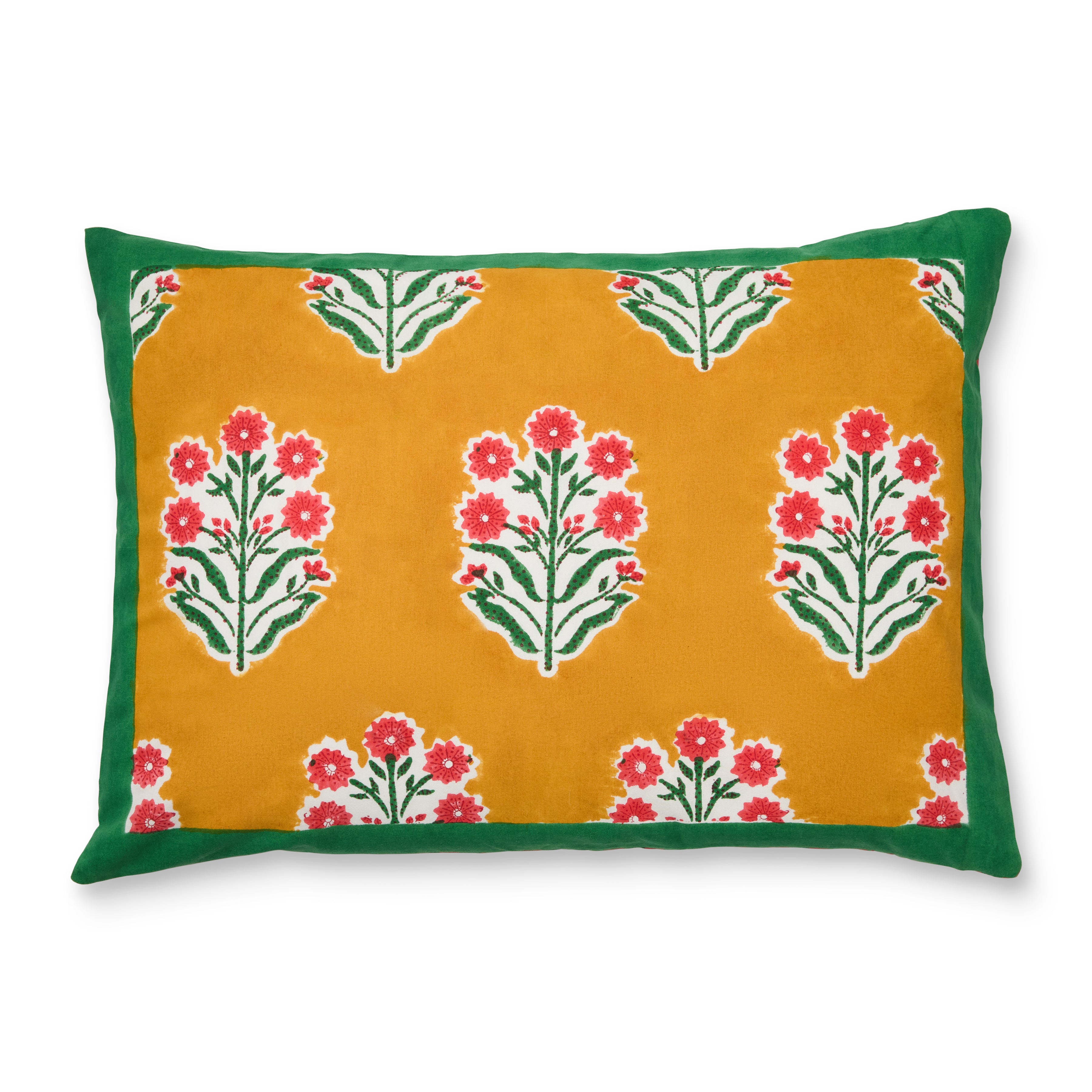 couleur-nature-jeu-de-singes-housse-coussin-vert-rouge-coton image 2