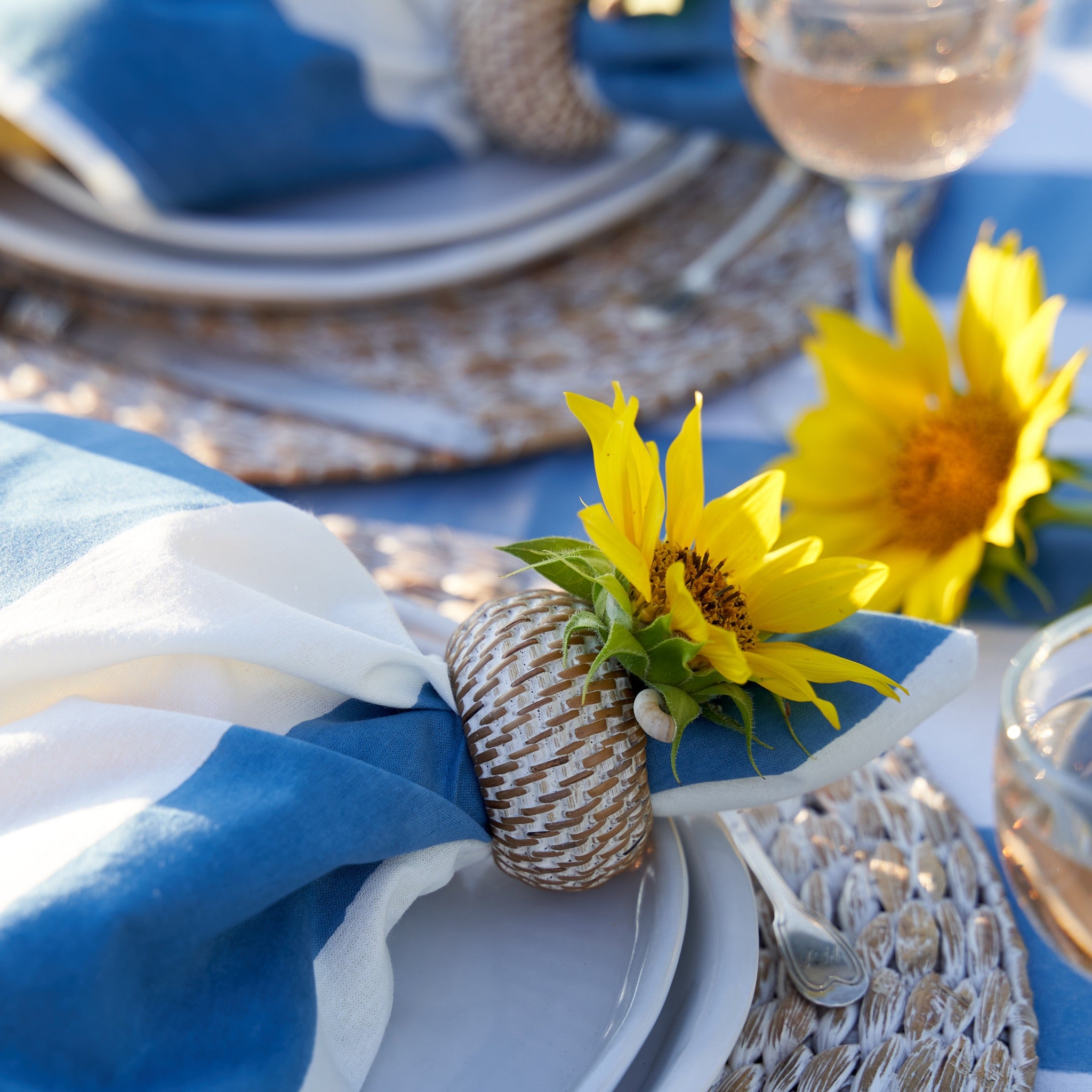 couleur-nature-st-tropez-serviette-table-bleu-ray-lot-de-6 image 3