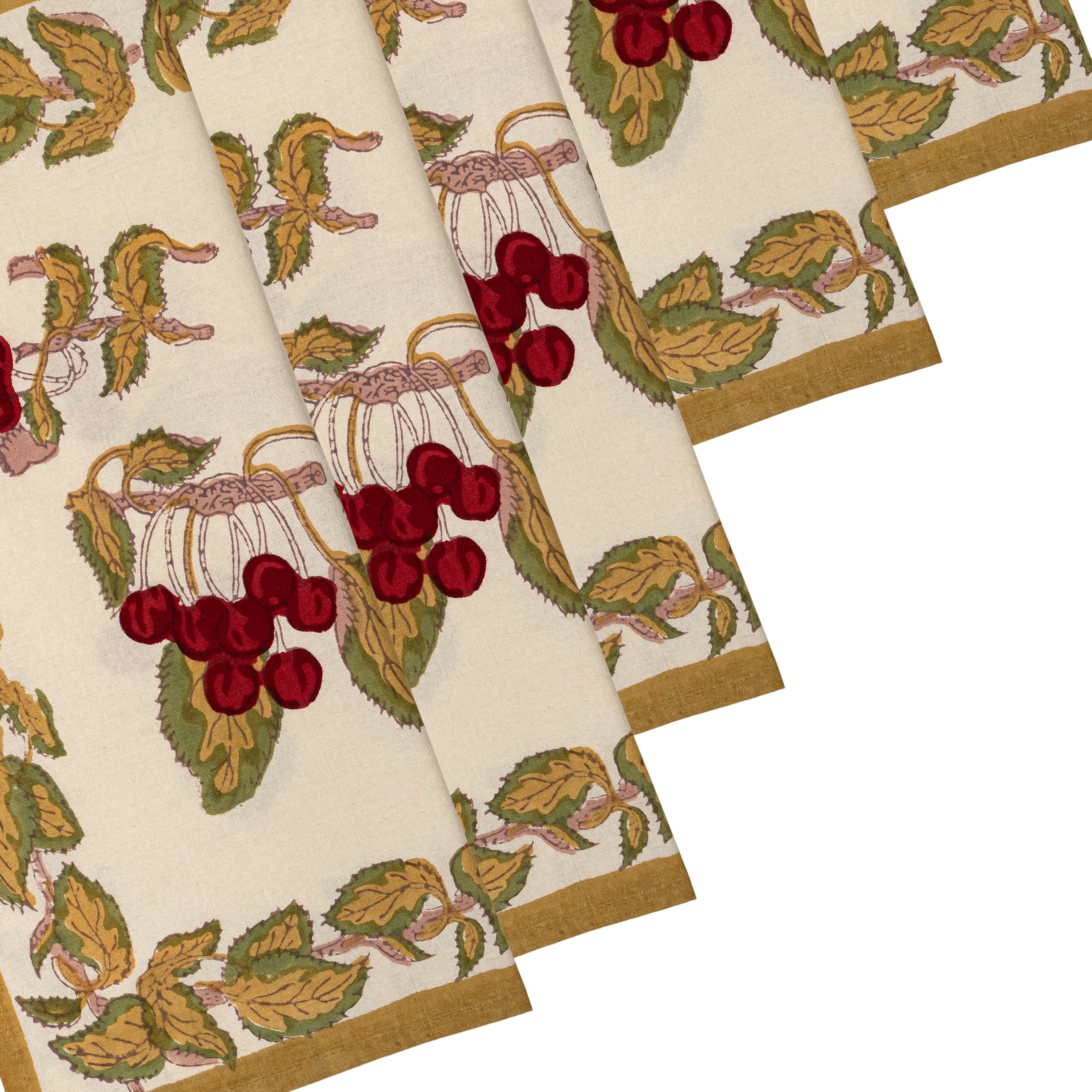 couleur-nature-cherry-blossom-serviette-rouge-vert-lot-6 image 4